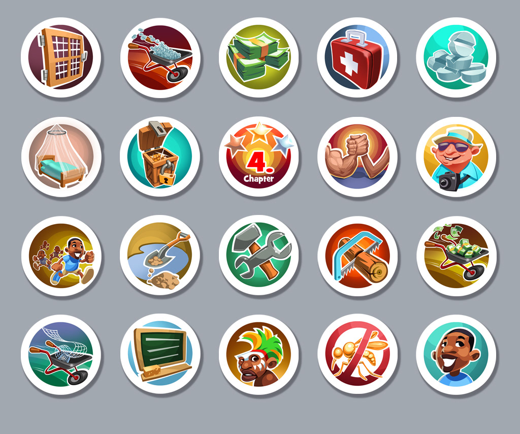 Achievement Icons für das mobile game OUTBREAK RESPONDER