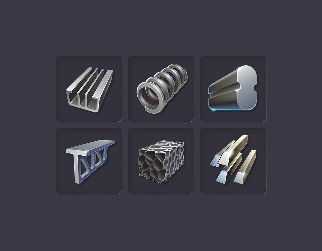 Icons von Metall Rohstoffen von Anno 2205