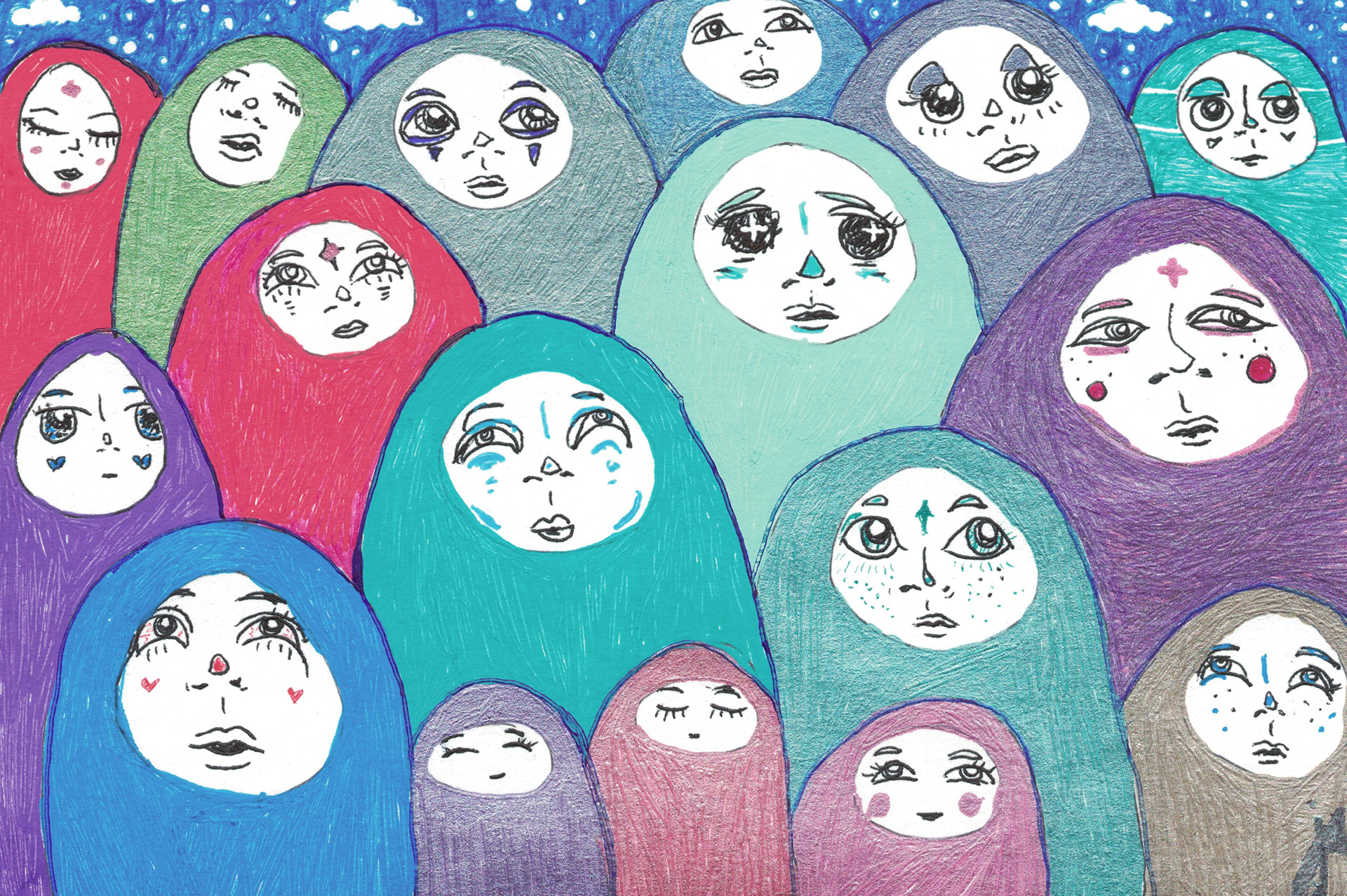 Nested Faces 03