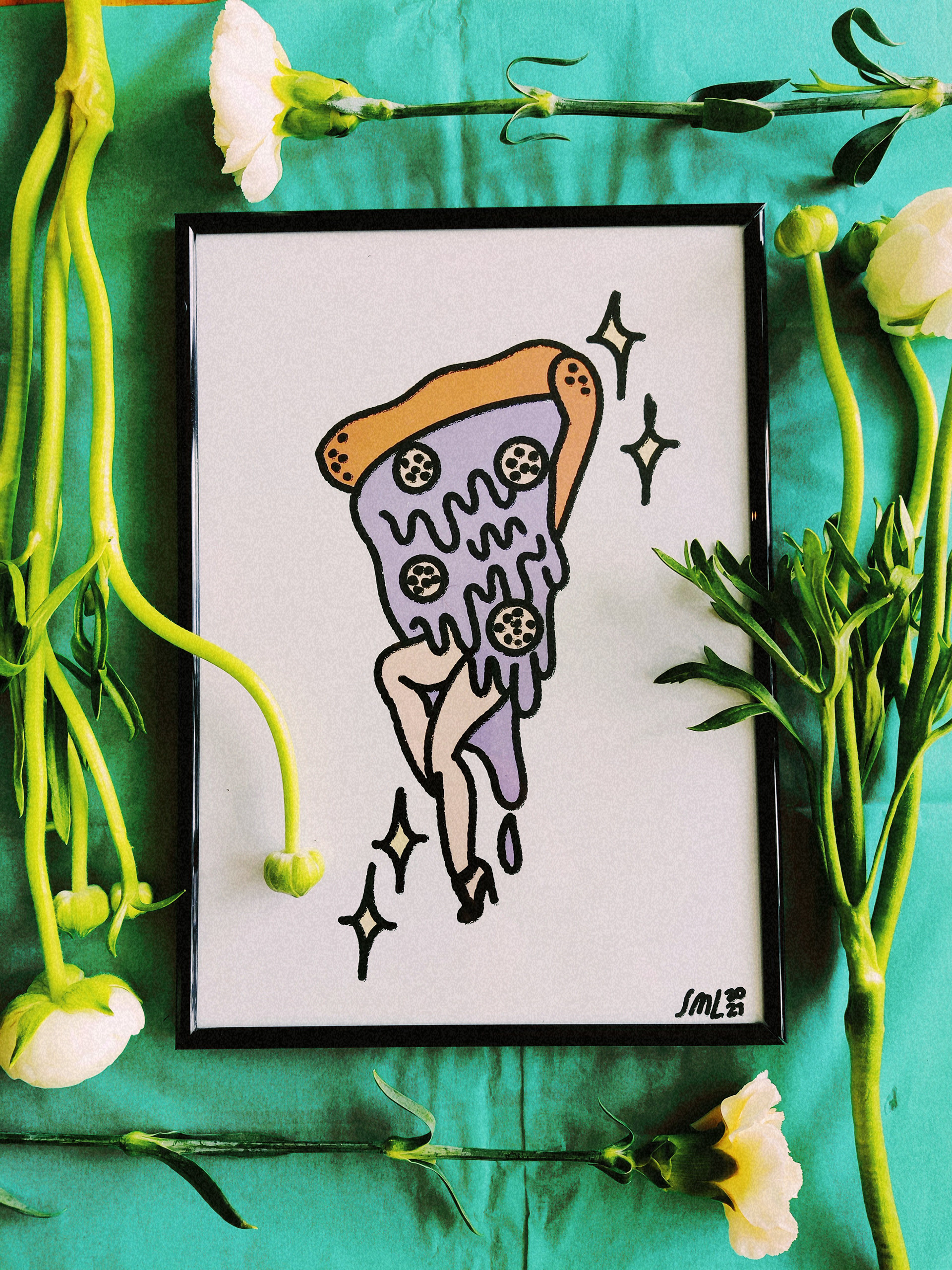 Oma projekti. Tarra, postikortti ja printti löytyy kaupastani!