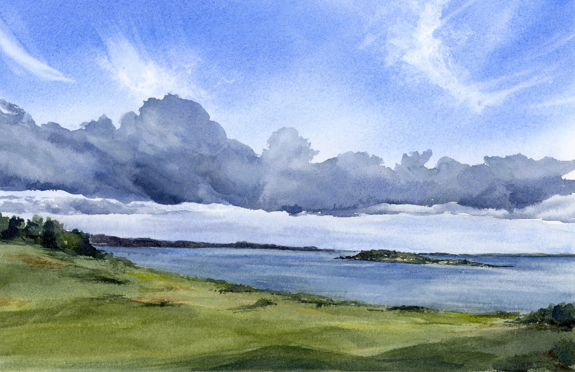 SOLD drama in the sky • 7 1/2 x 11