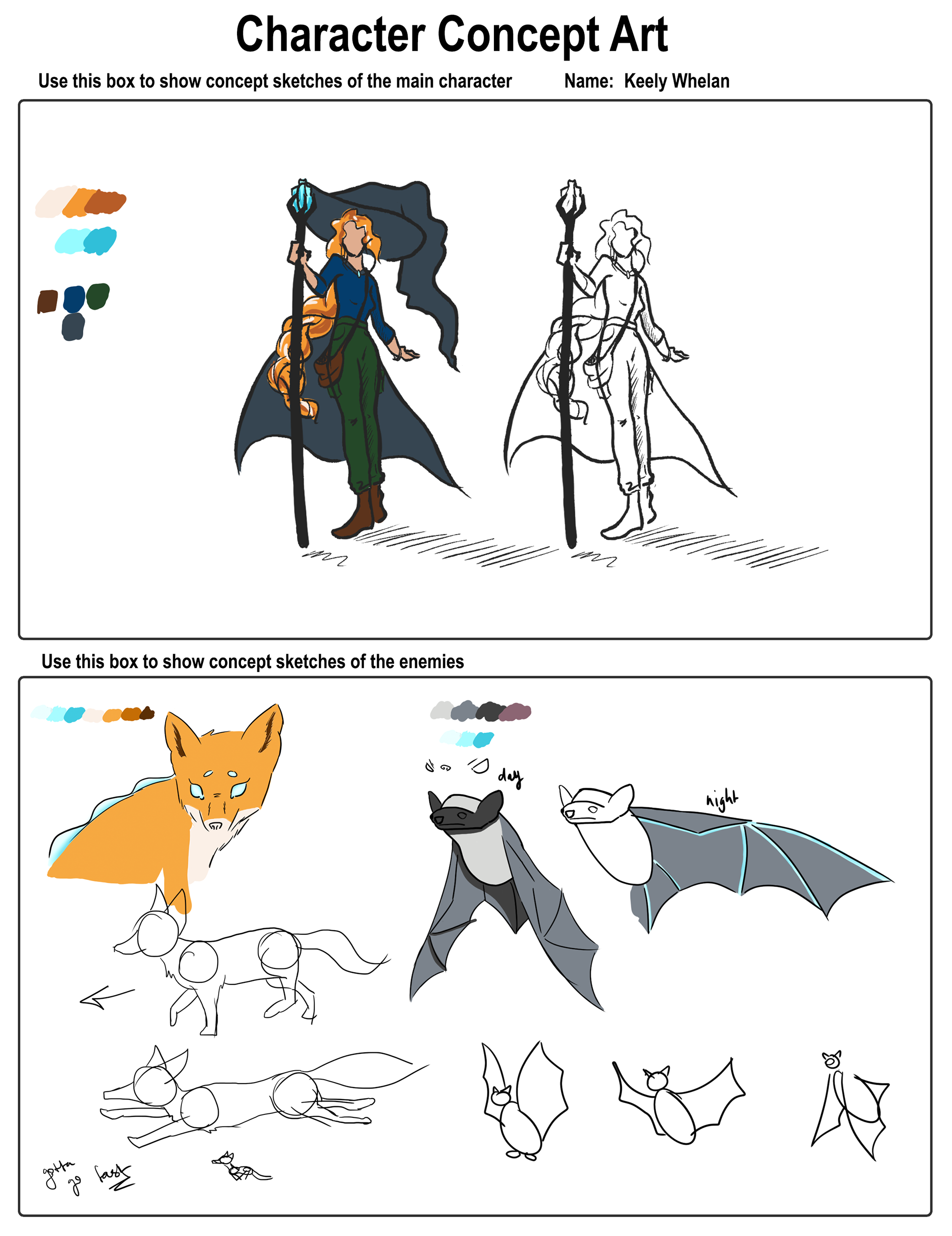 Stella's Foraging Adventure - Character Concept Art