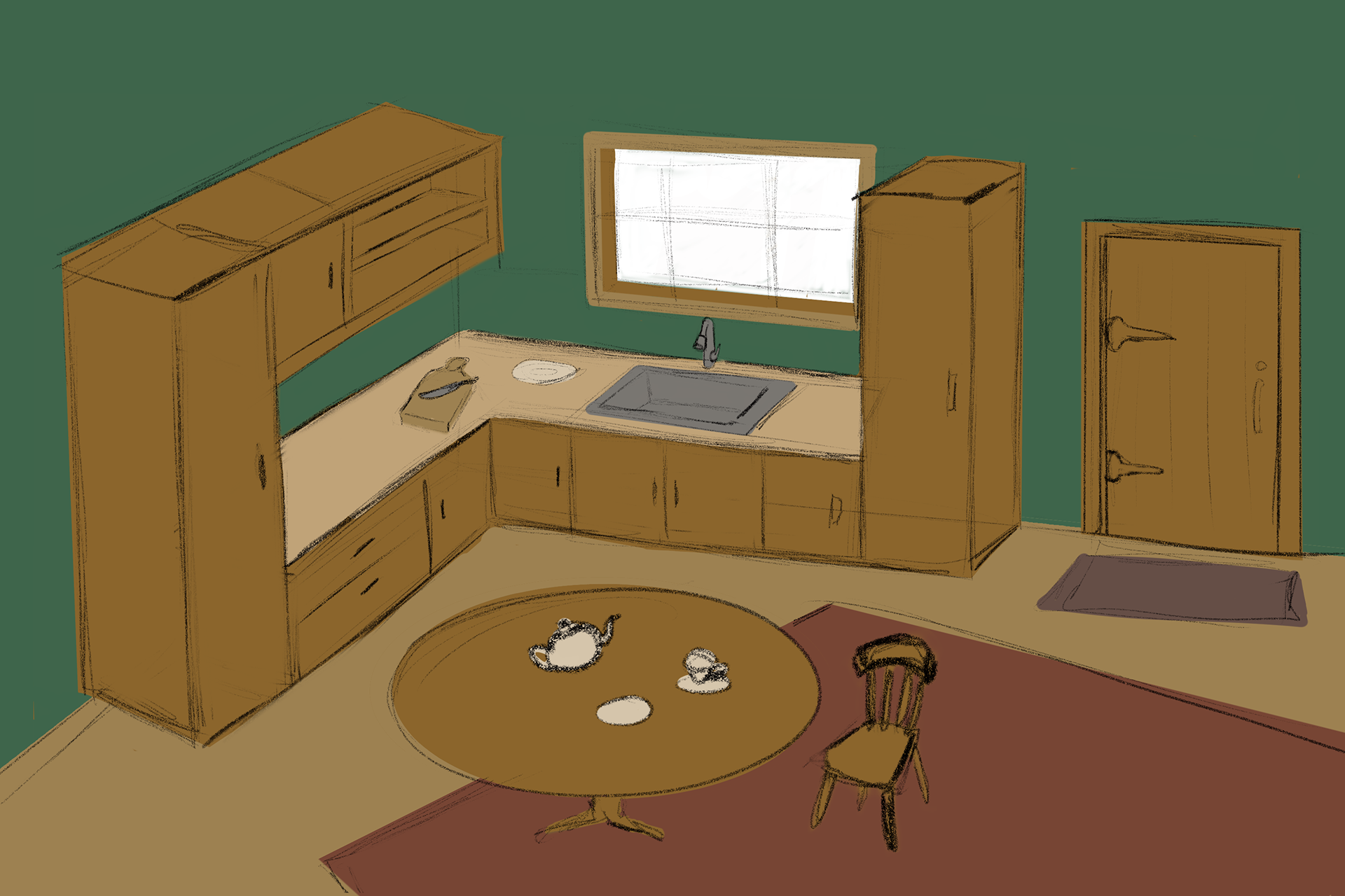Witch Cabin - Kitchen Concept Art