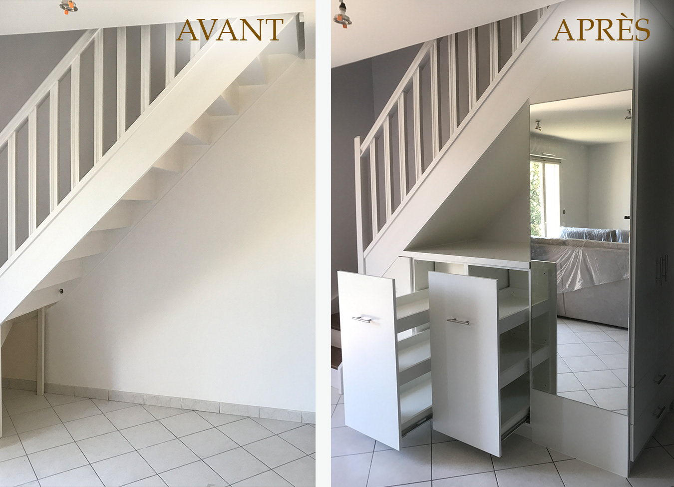 Placards sous escalier