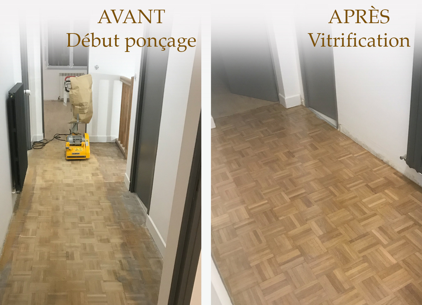 Début ponçage / Finition vitrification