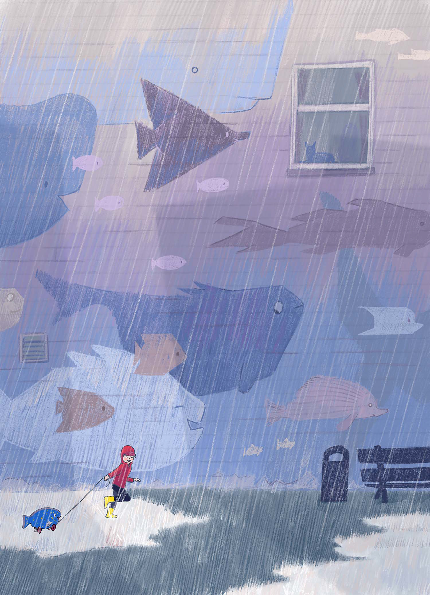 Playing in the rain