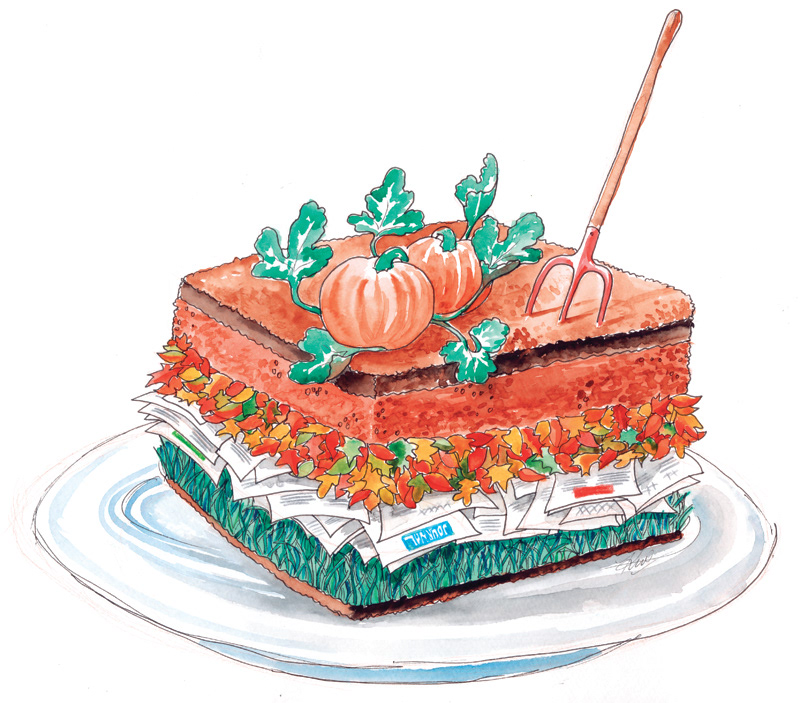 "Lasagna gardening" illustration for an article in The Daily Journal.