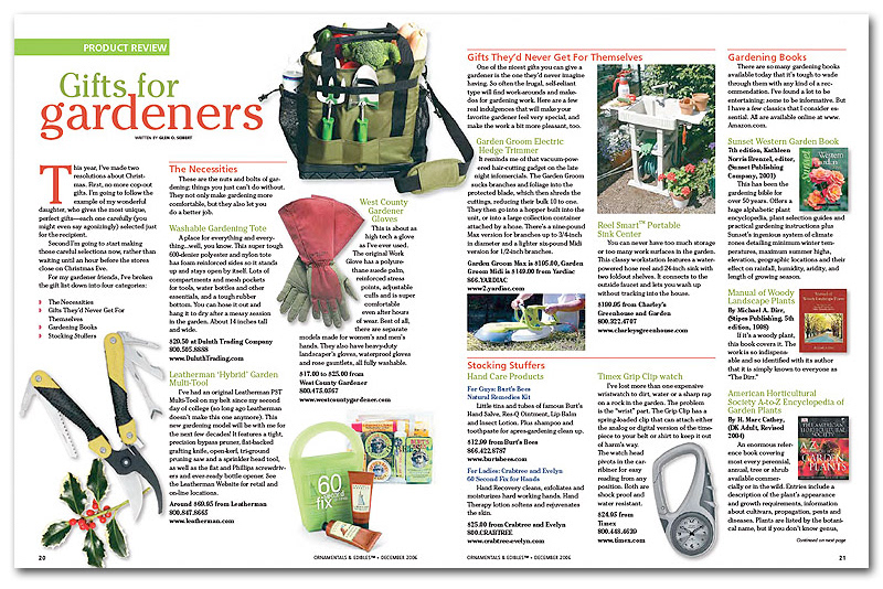 Ornamentals & Edibles magazine spreads - Provided art direction, layout and some photography for bimonthly magazine for gardeners in northern IL.