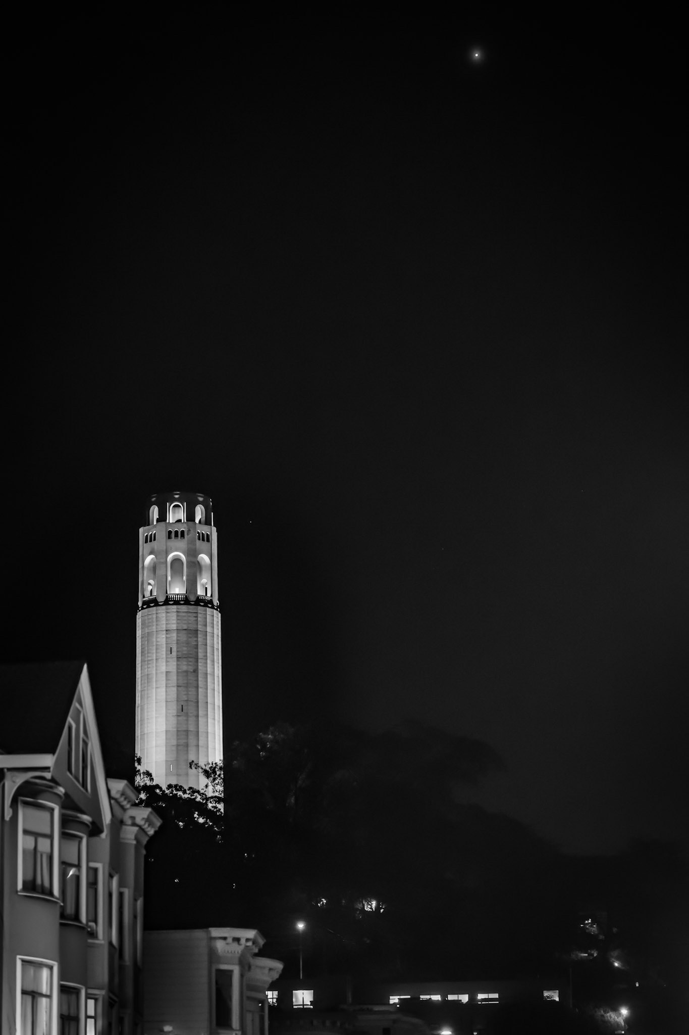 Coit Tower, San Francisco, California, USA · November 27, 2024 · Nikon Z 9 · Nikkor Z 135mm f/1.8 S Plena · 1/160 sec f/1.8 ISO 8000