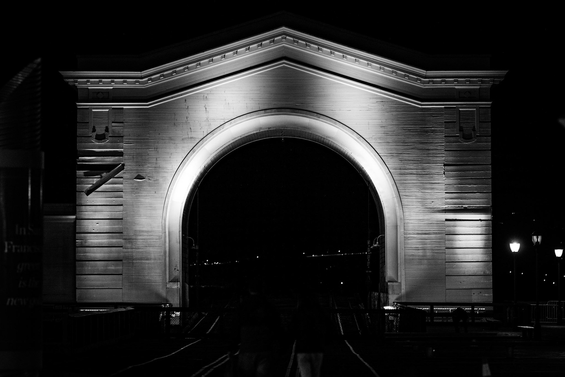 Pier 43 Ferry Arch, San Francisco, California, USA · November 27, 2024 · Nikon Z 9 · Nikkor Z 135mm f/1.8 S Plena · 1/160 sec f/2.8 ISO 2200