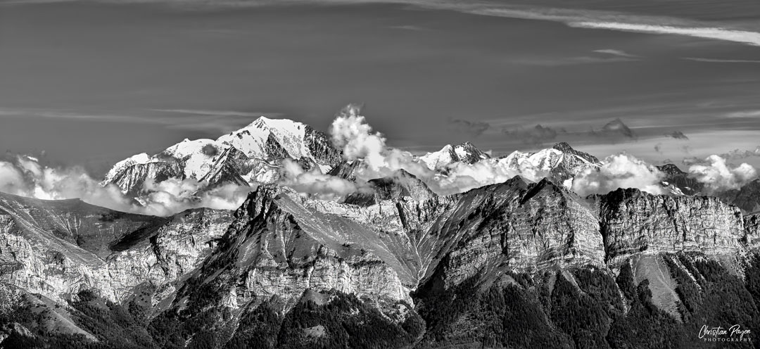 Mont-Blanc French Alps BW