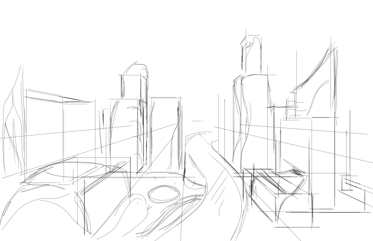 City design and layout concept sketch