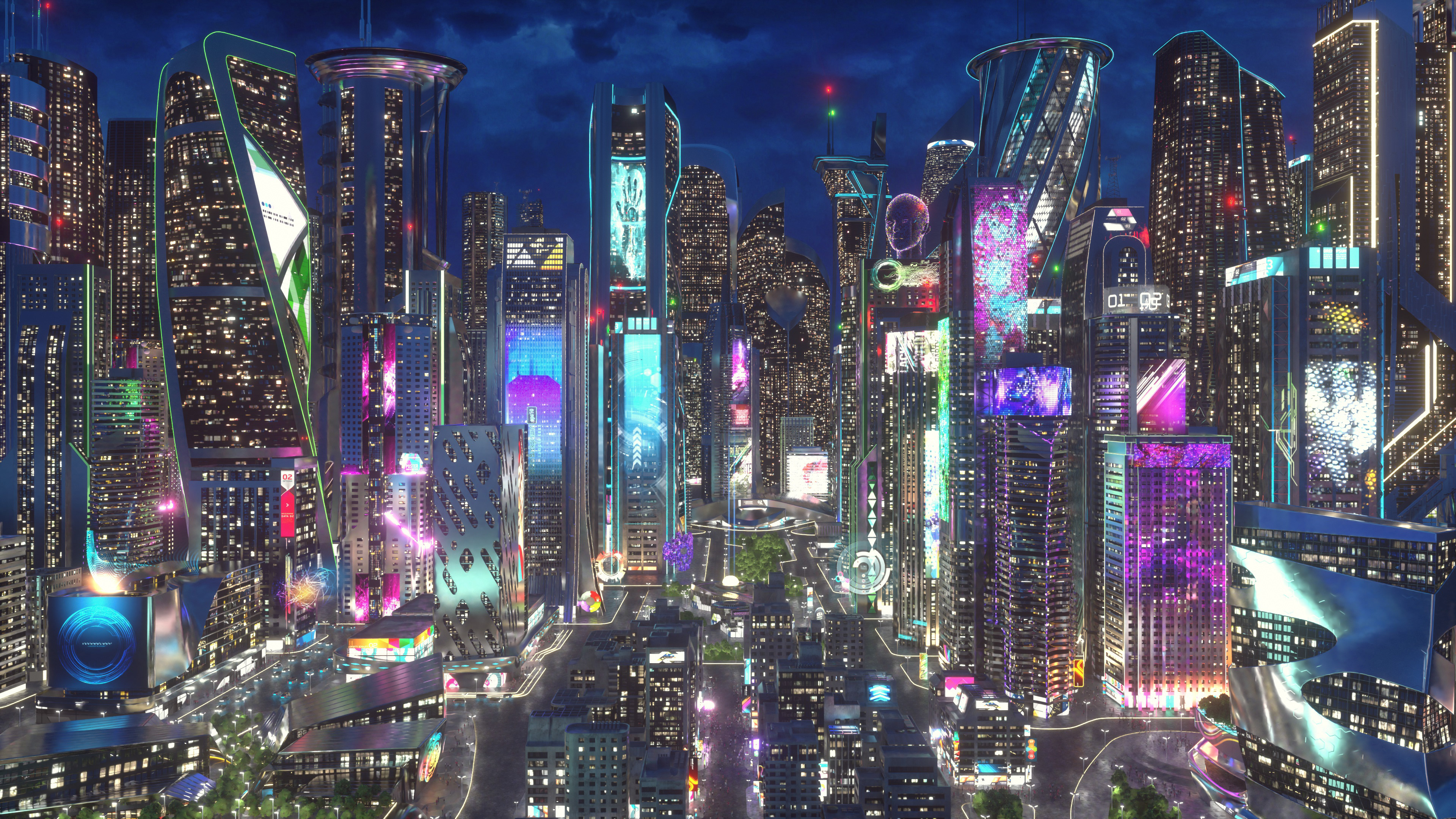 ... up to here, complete set of holograms across the city