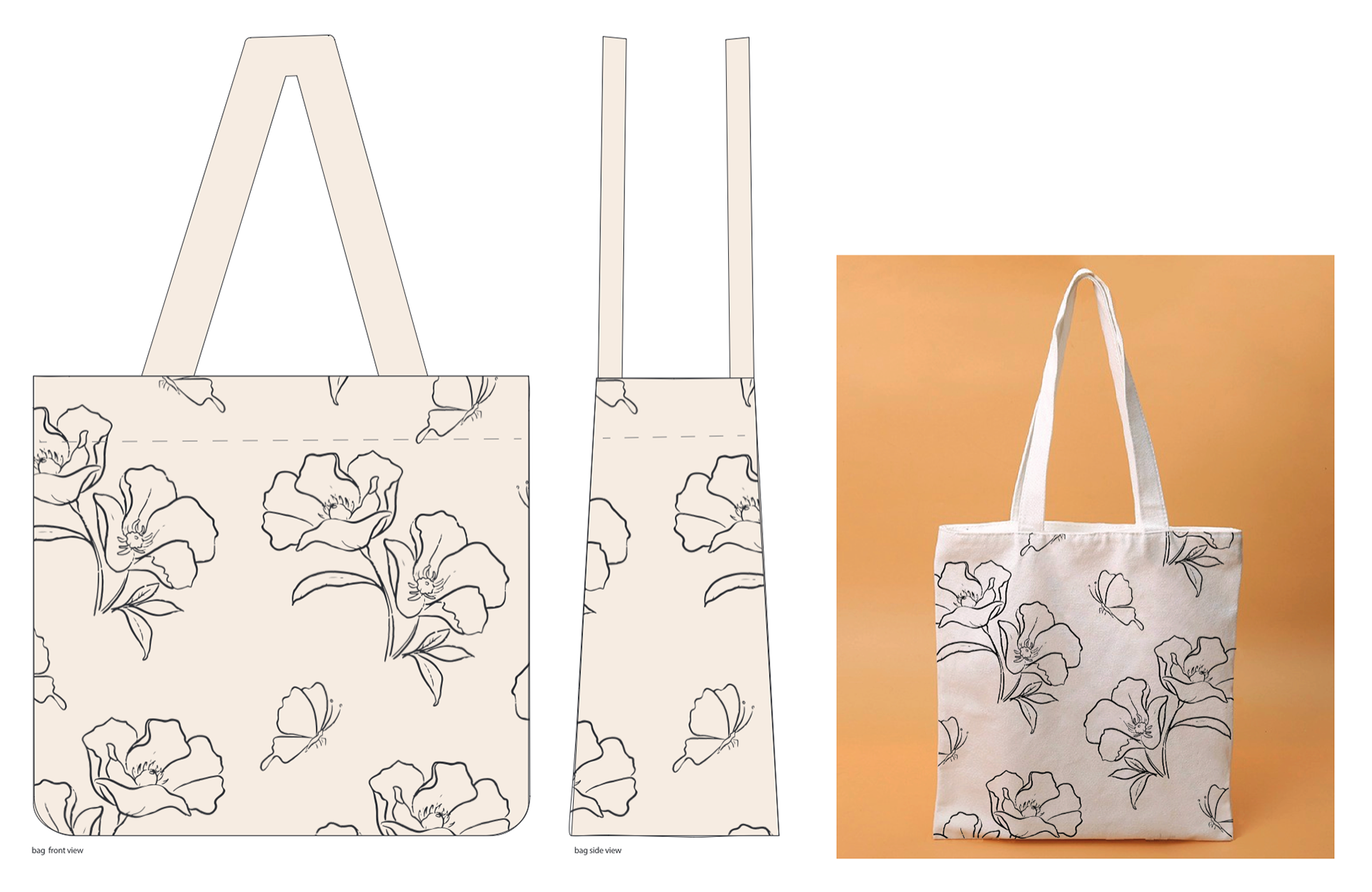 Mockup for a canvas bag that would be available for purchase.