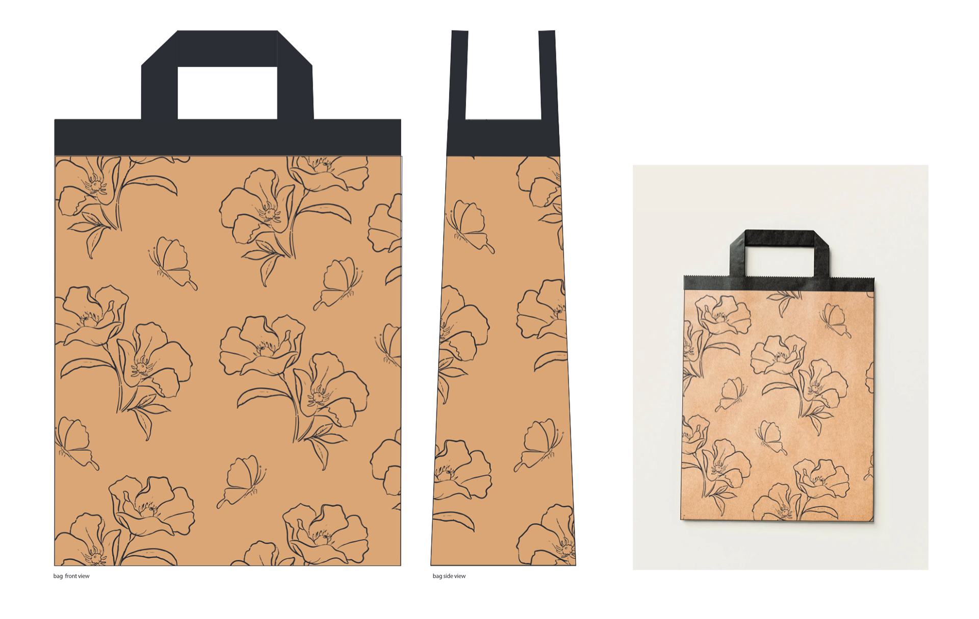 Mockup for a paper bag from the gift shop.