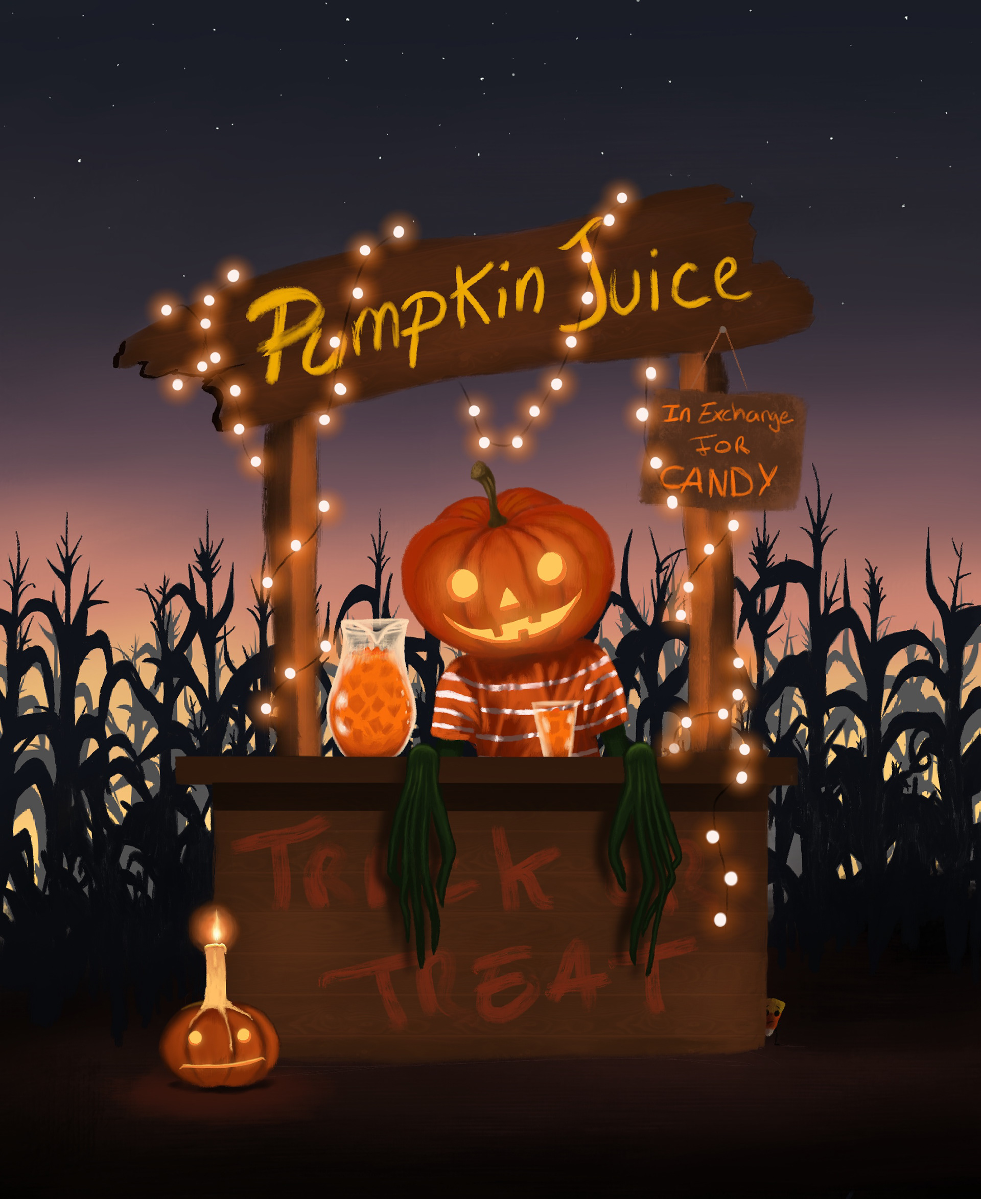 Pumpkin Guy, Digital art, 2019