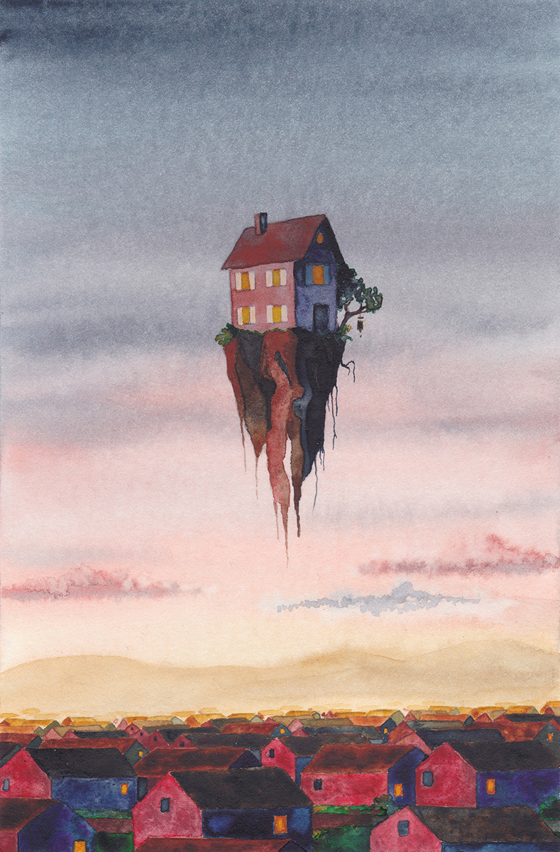 Home, Watercolor, 18x22cm, 2019