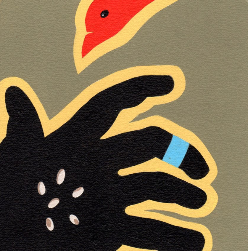 Bird and Hand, 6 x 6, 2017