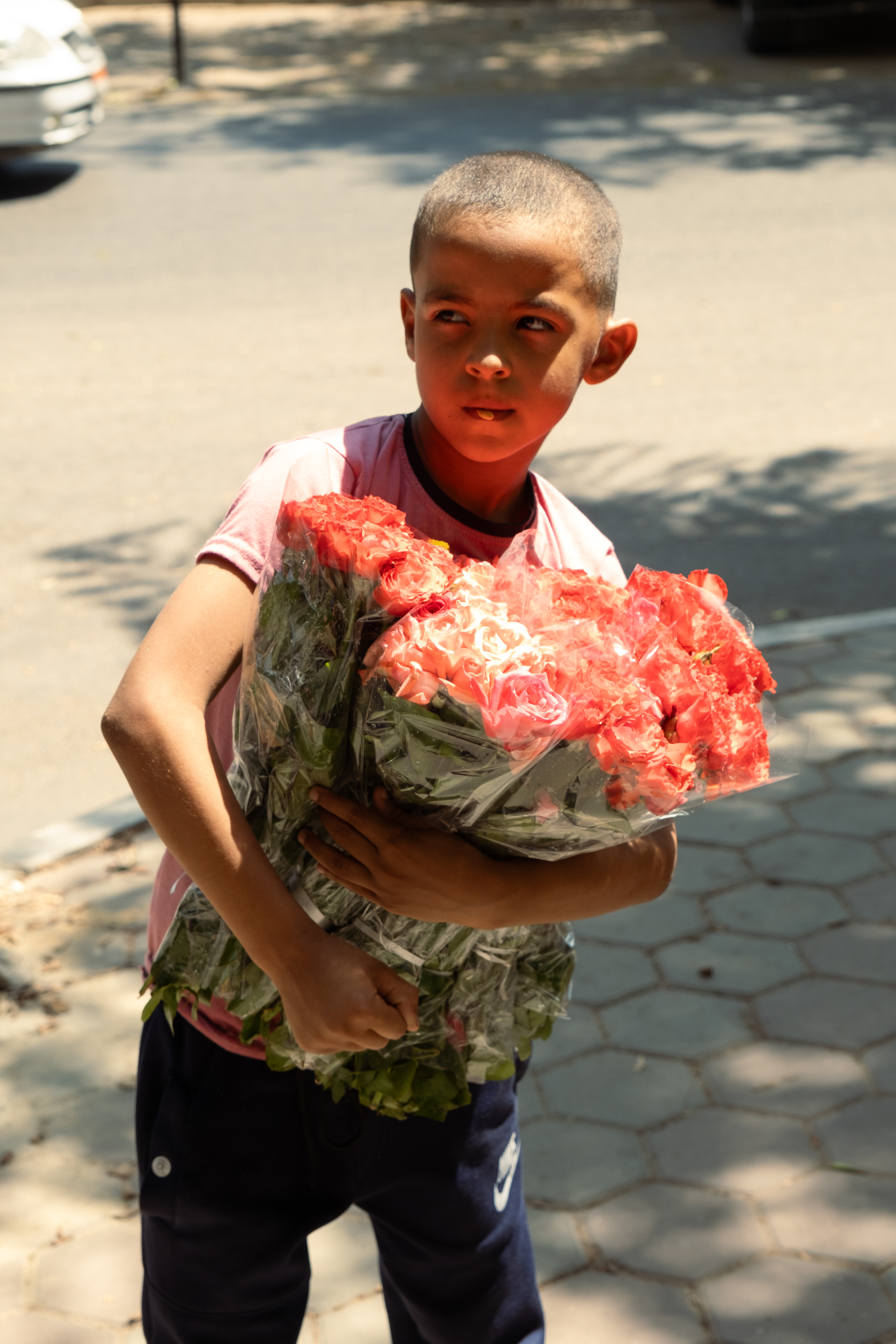 Rose merchant kid, Cairo, Egypt