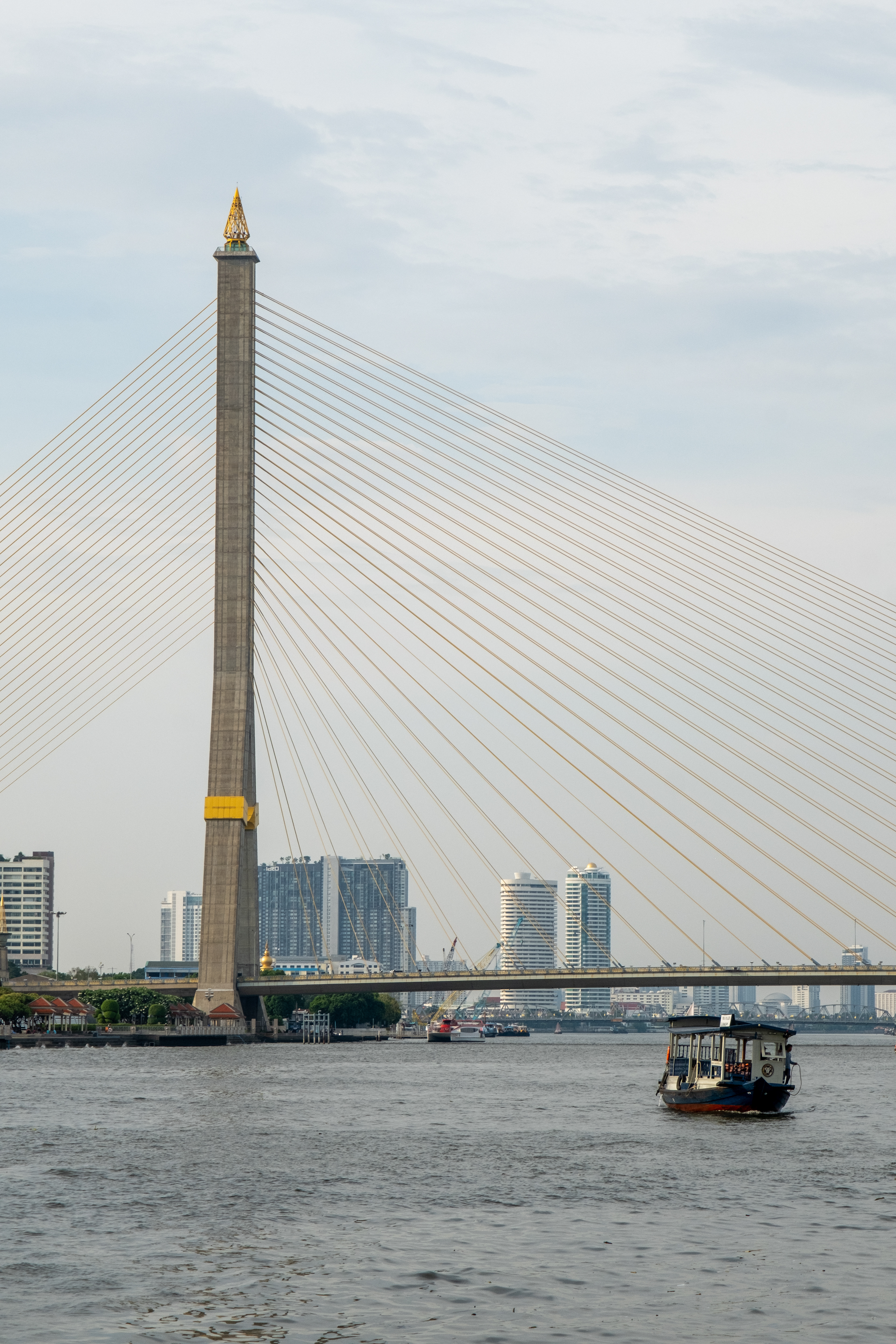 The Rama VIII Bridge in the Chao Praya River, Bangkok