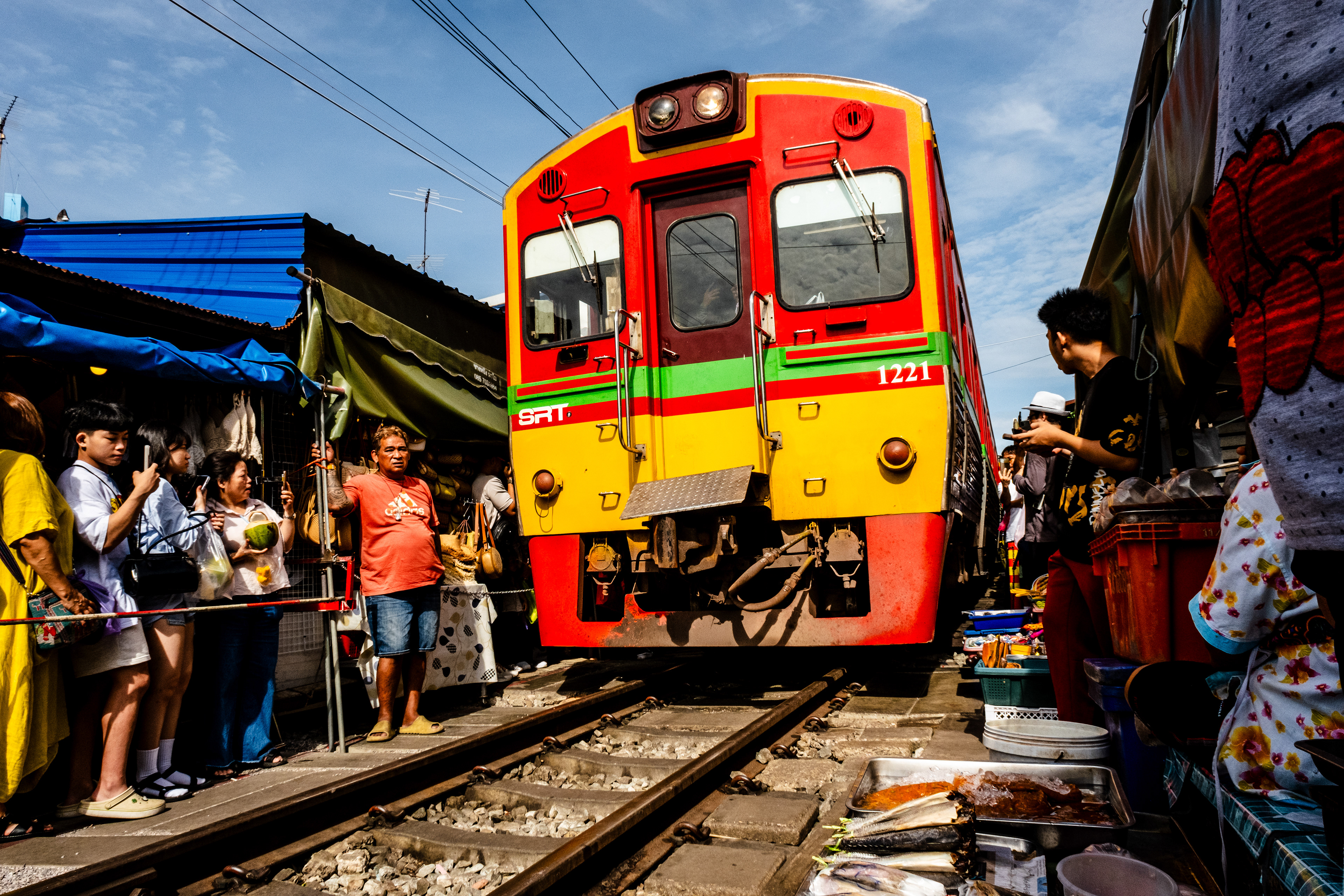Maeklong train market, Bangkok, Thailand