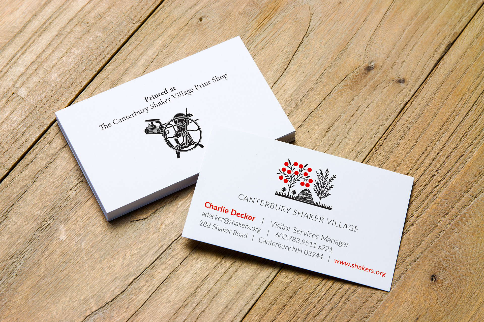 Mockups of the business cards
