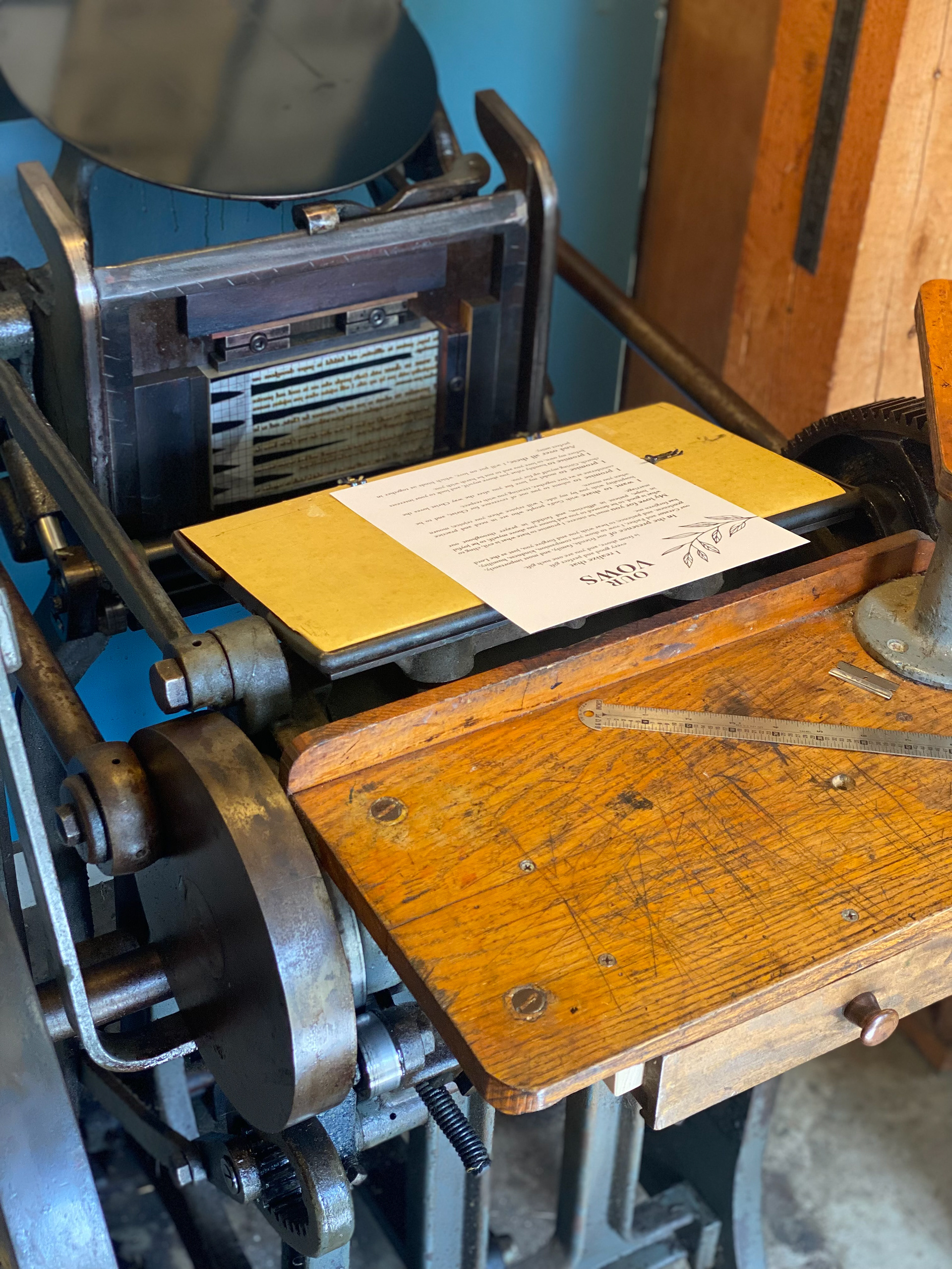 Photopolymer plates of the design on the printing press