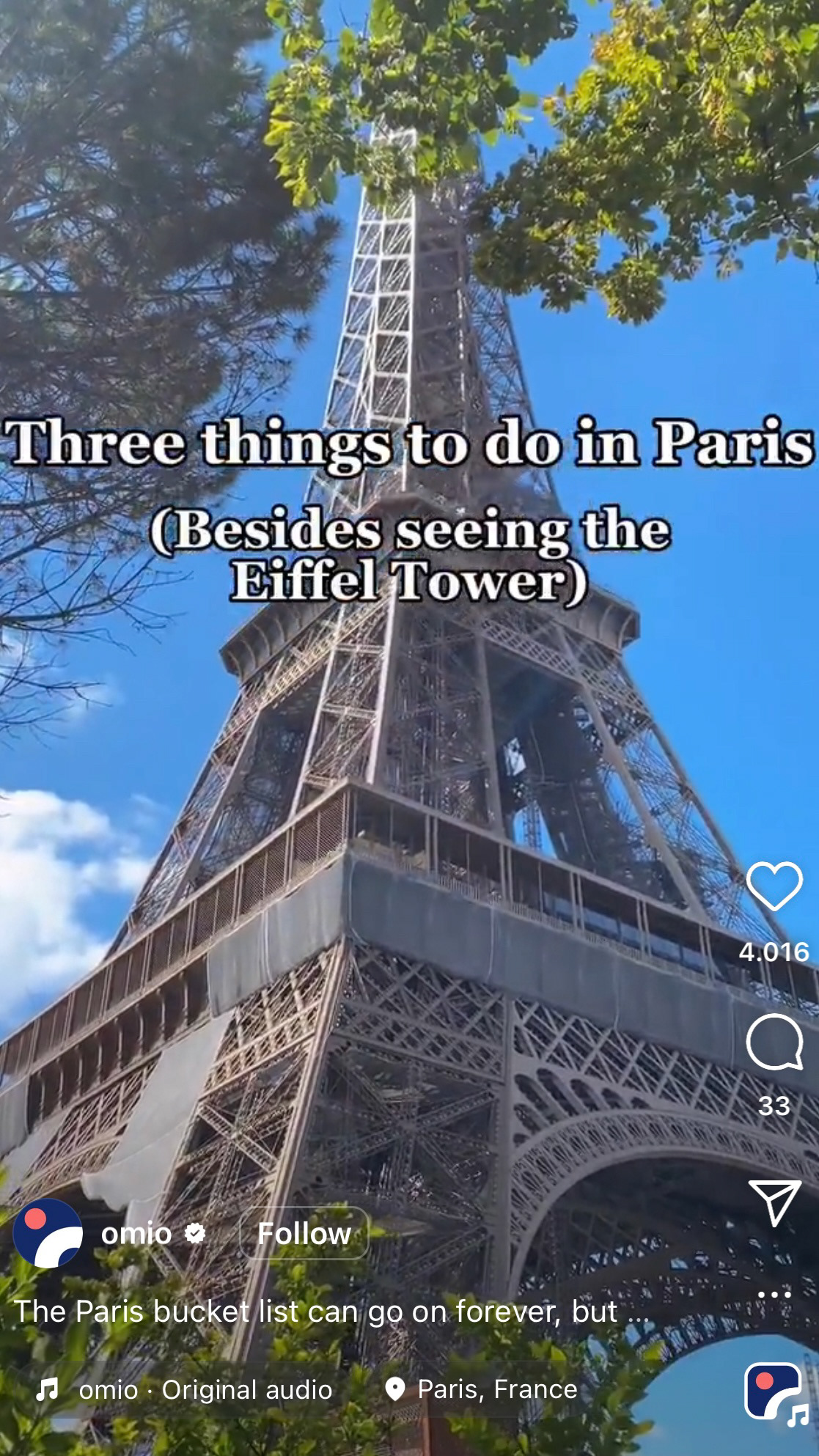 Reel with Paris tips