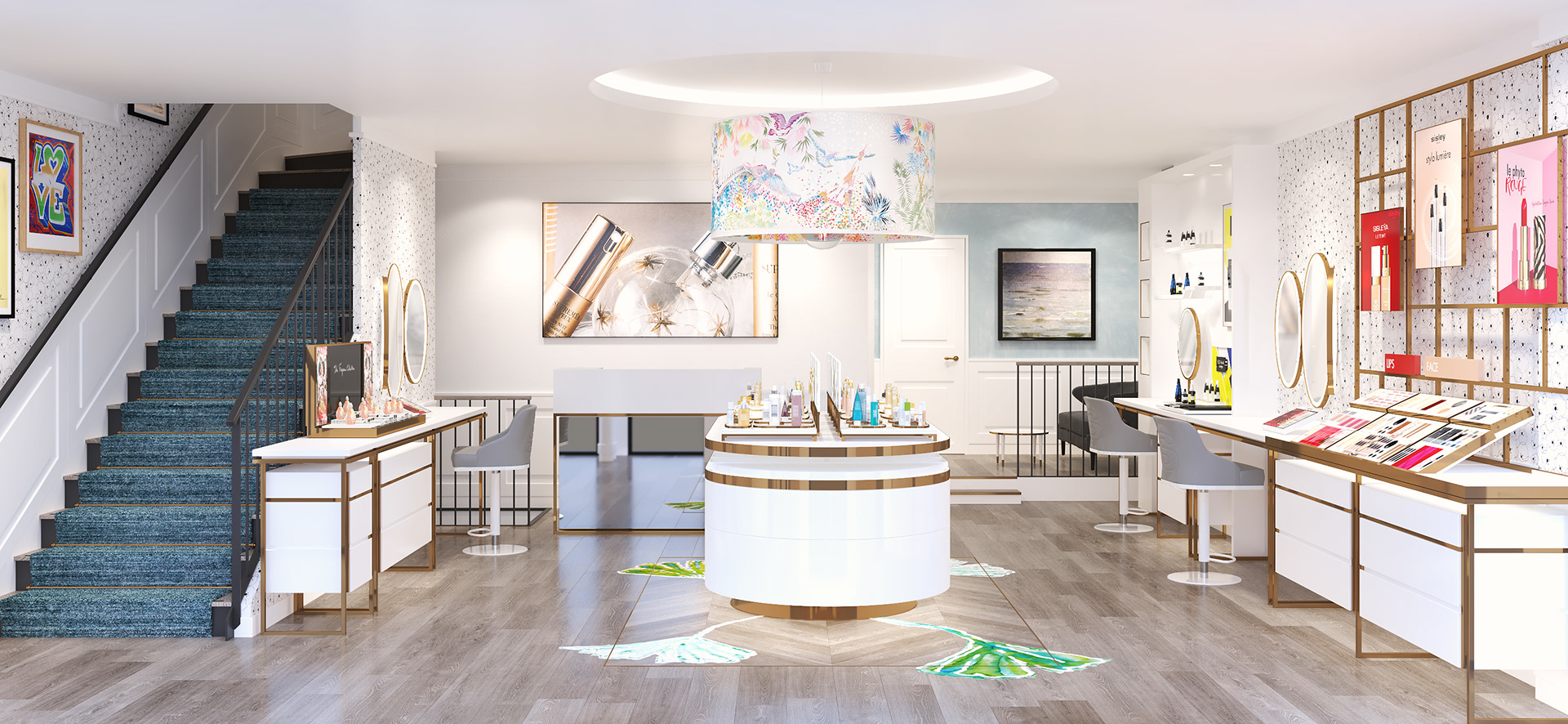 Decoration and merchandising coordination for stores and corners