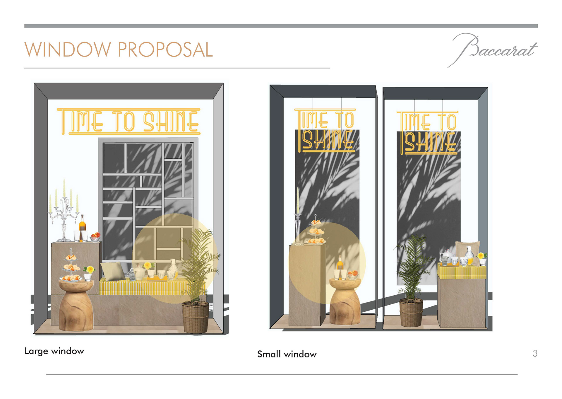 Searches, 3D designs, development and production of windows, VM tools, POS advertising, Pop up stores, event s set-up.. .