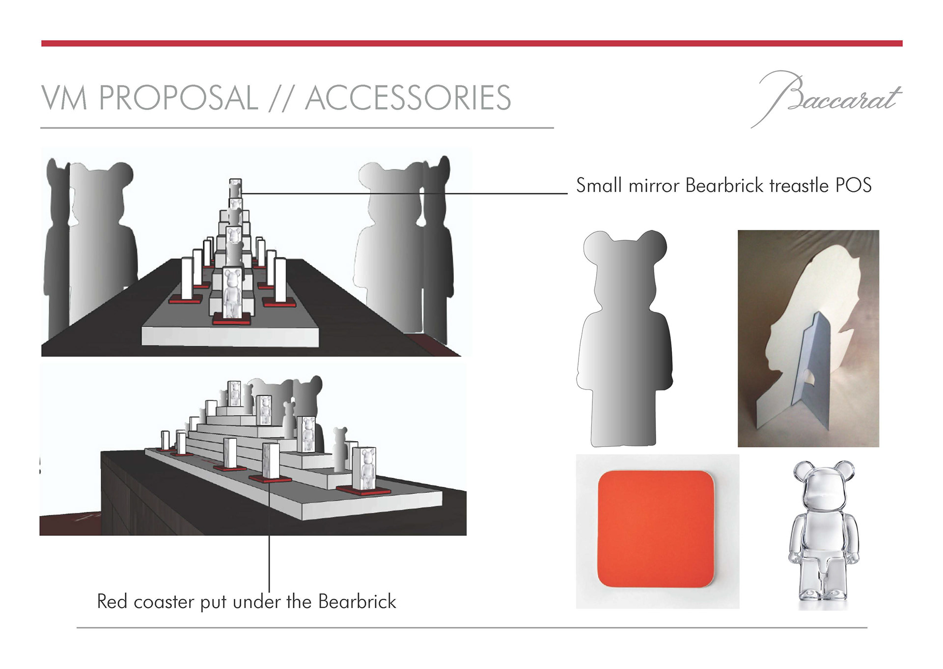 Searches, 3D designs, development and production of windows, VM tools, POS advertising, Pop up stores, events set-up.. .