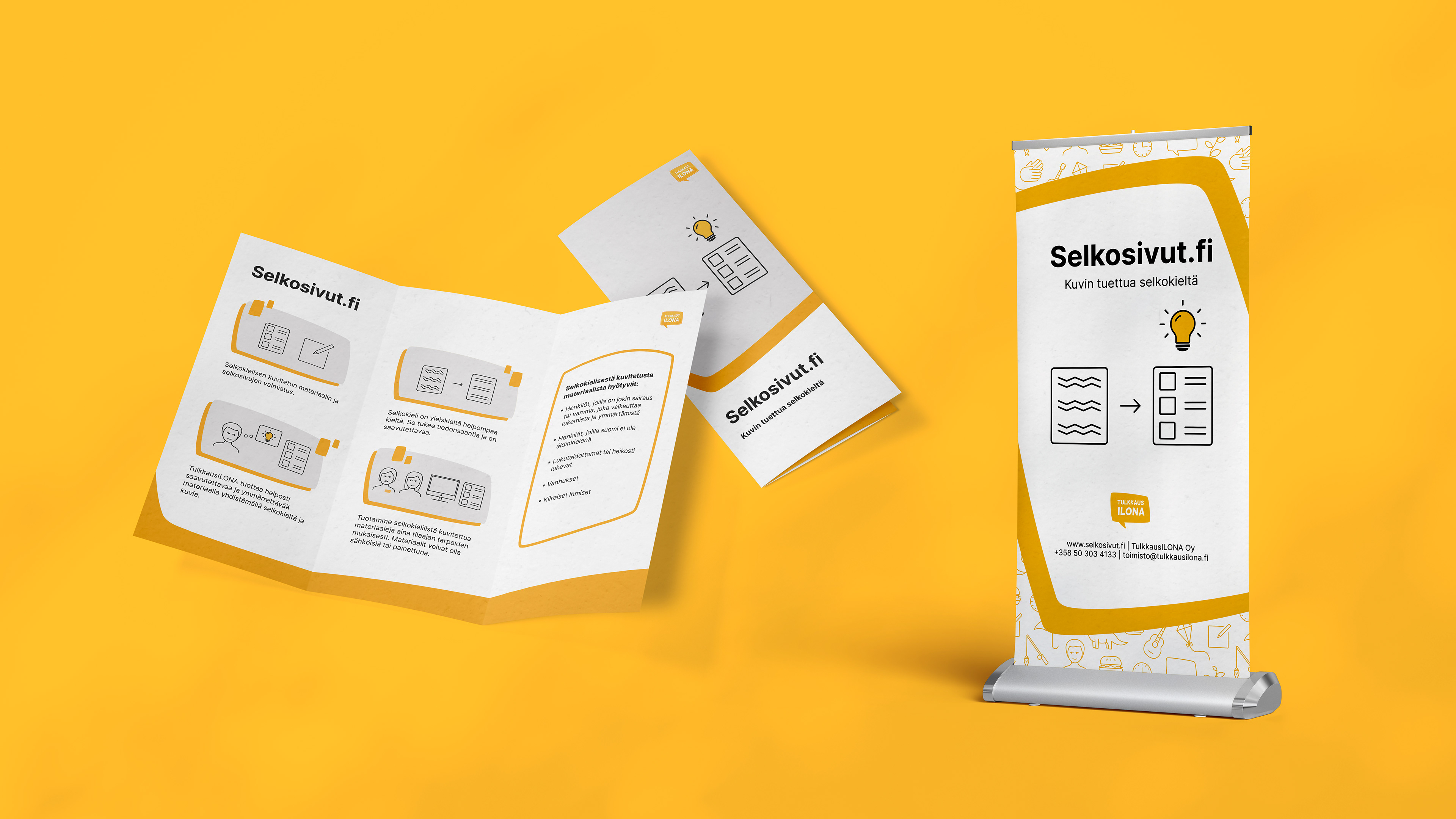Leaflet and roll-up banner