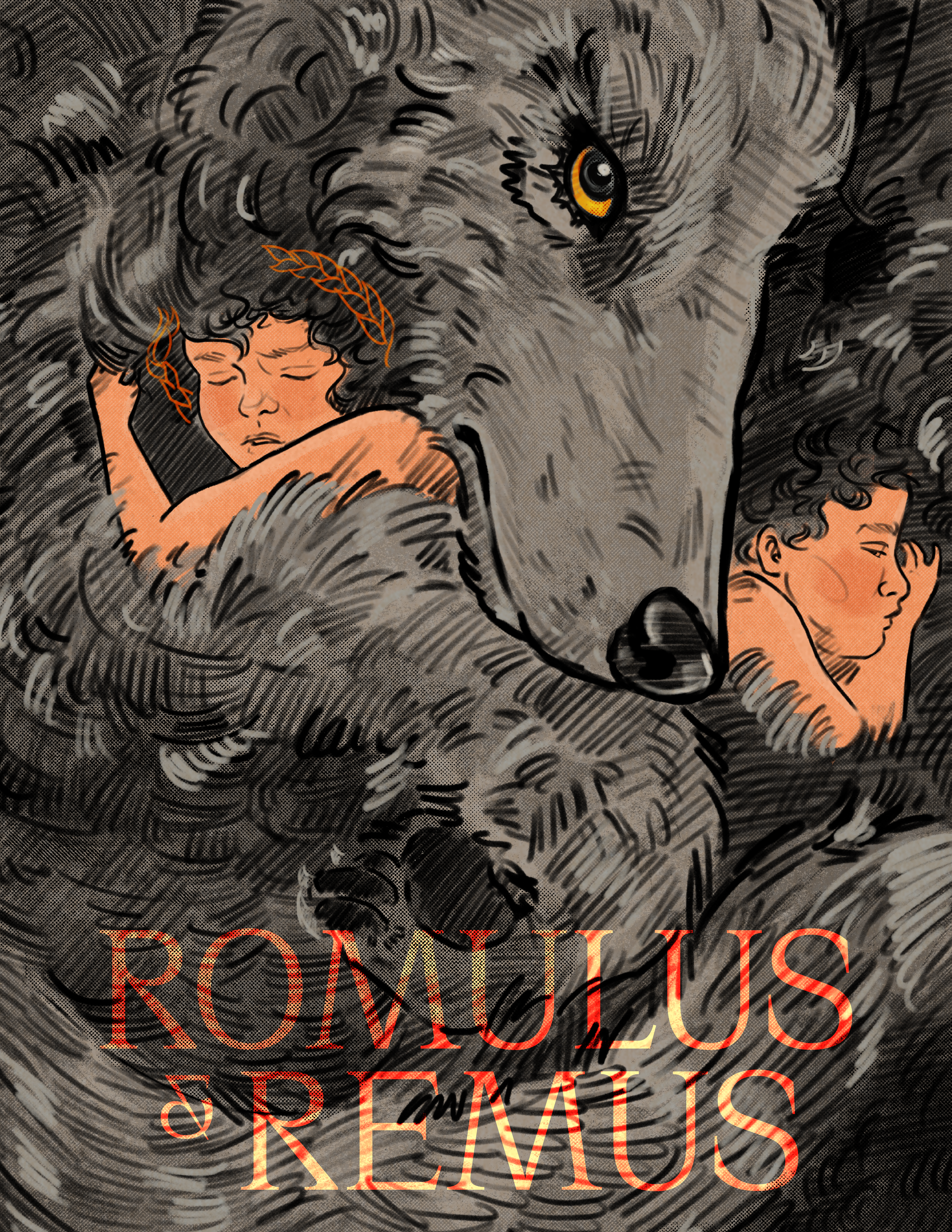 Romulus and Remus Illustrated Book Cover