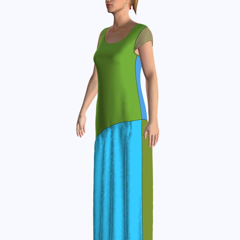 OptiTex simulation image of my dress pattern.