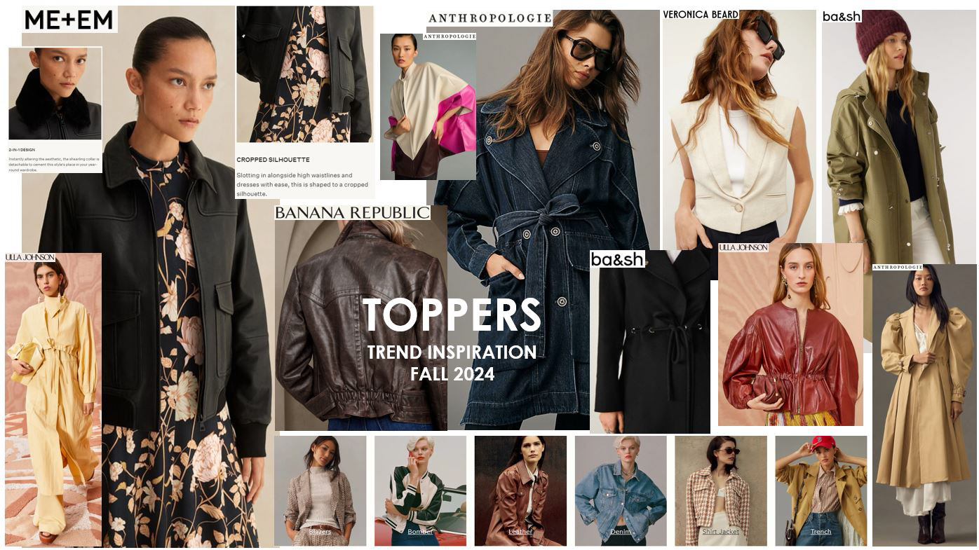 Aspirational trend concept for toppers, jackets, outerwear. 