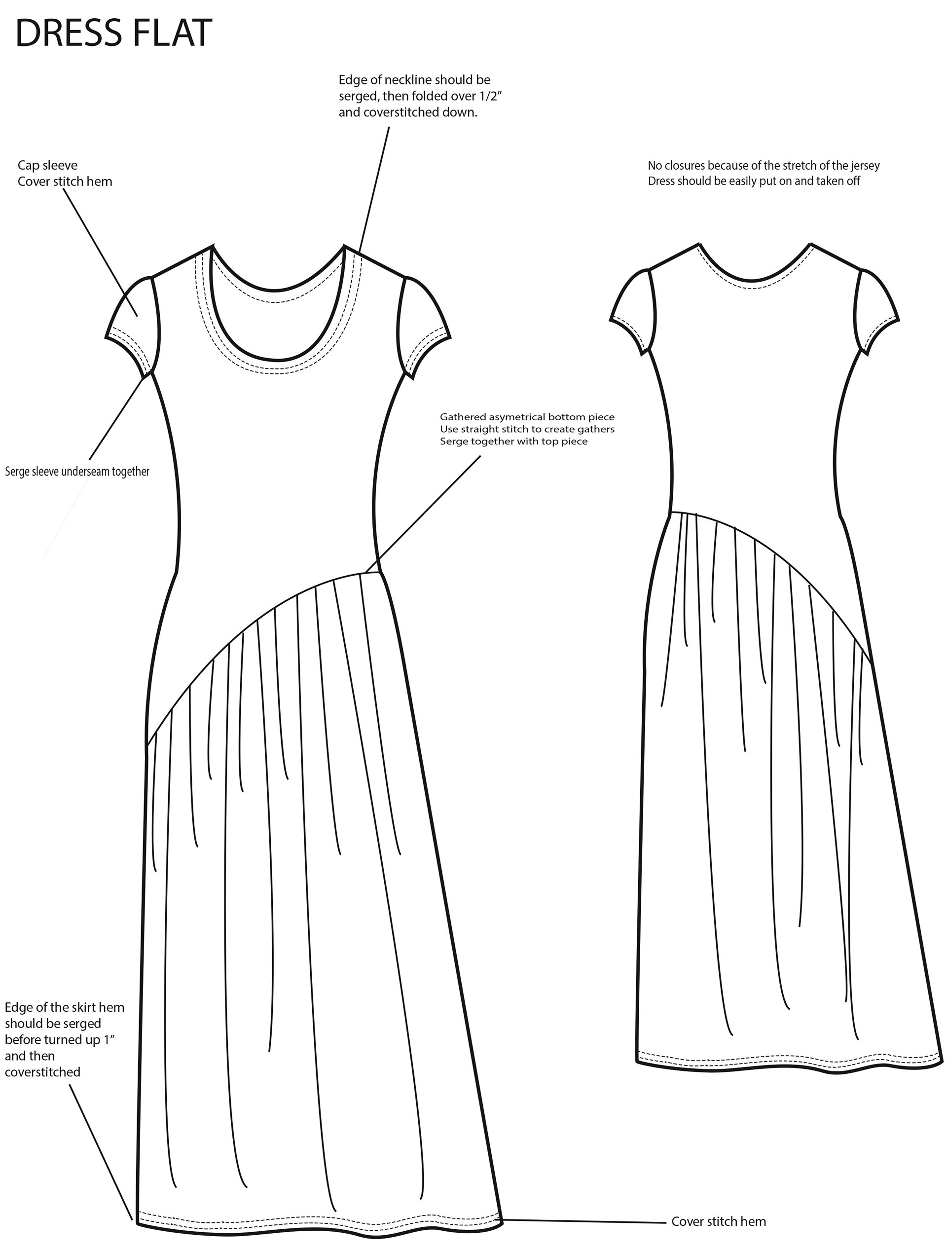 Finalized design for the maxi dress