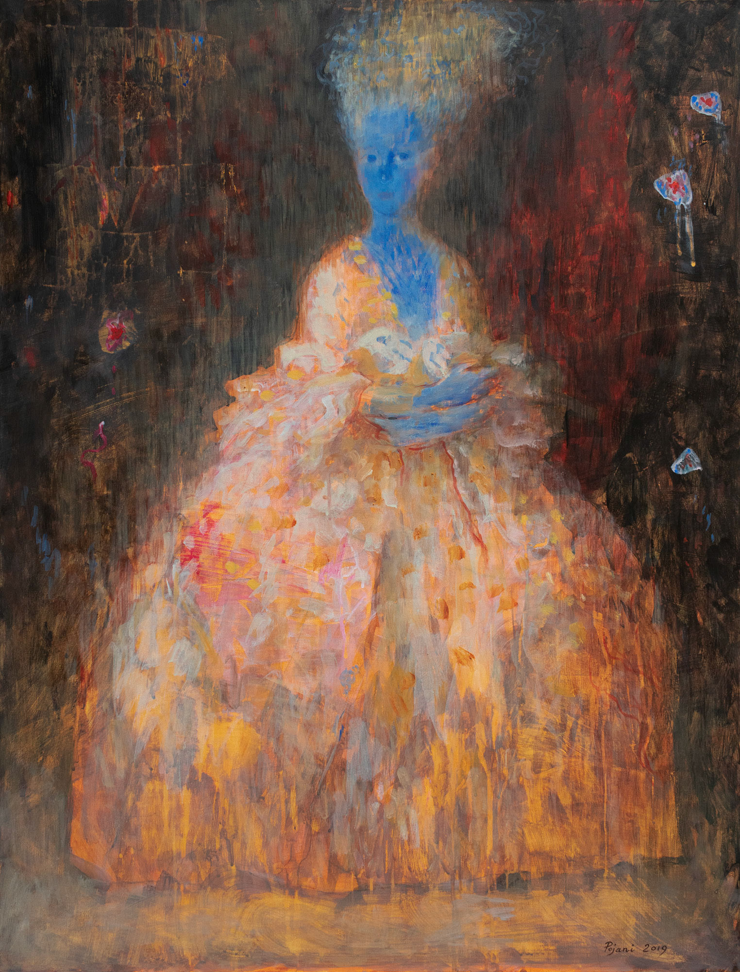 Portrait of a Grand Lady. 2019. Acrylic on canvas, 40 x 30 x 1.4 inches, (101.6 x 76.2 x 3.5 cm). (From the series Women from the Past).