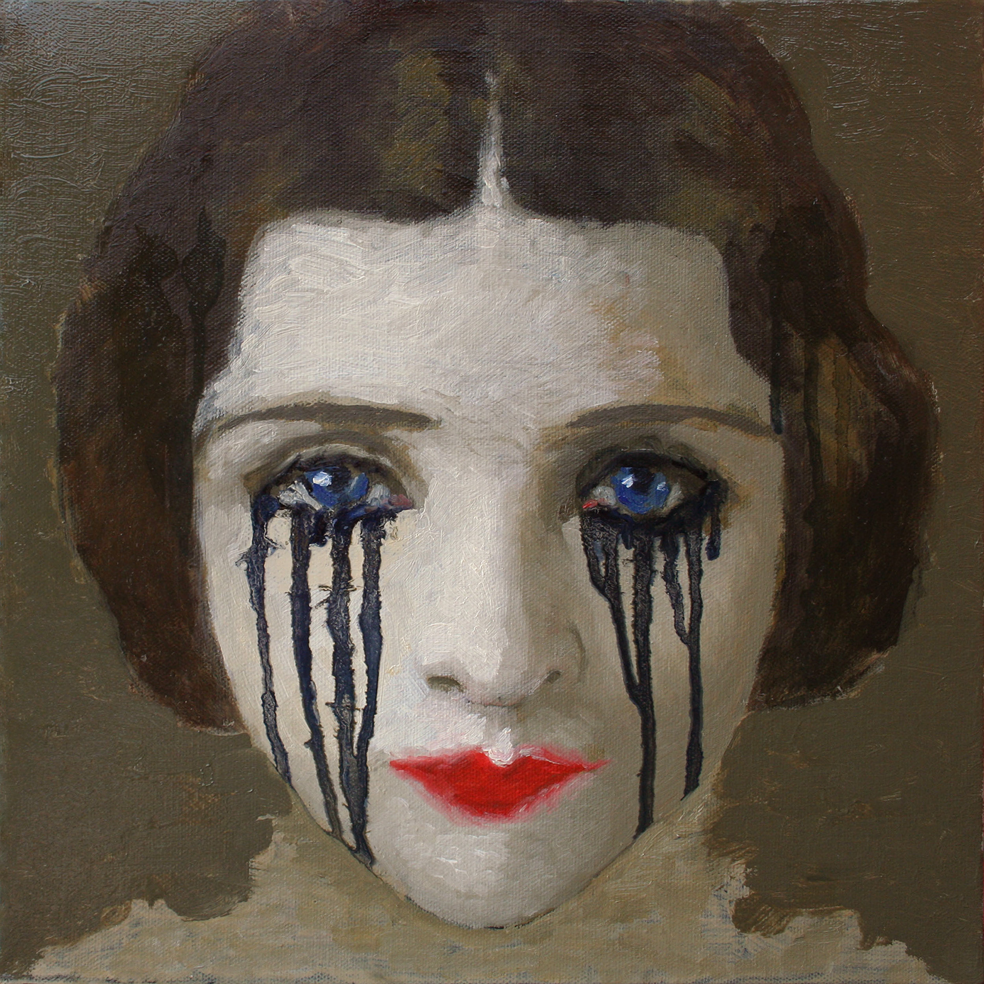 Crying woman. 2012. Oil on canvas. 12 x 12 in, (30.5 x 30.5 cm)