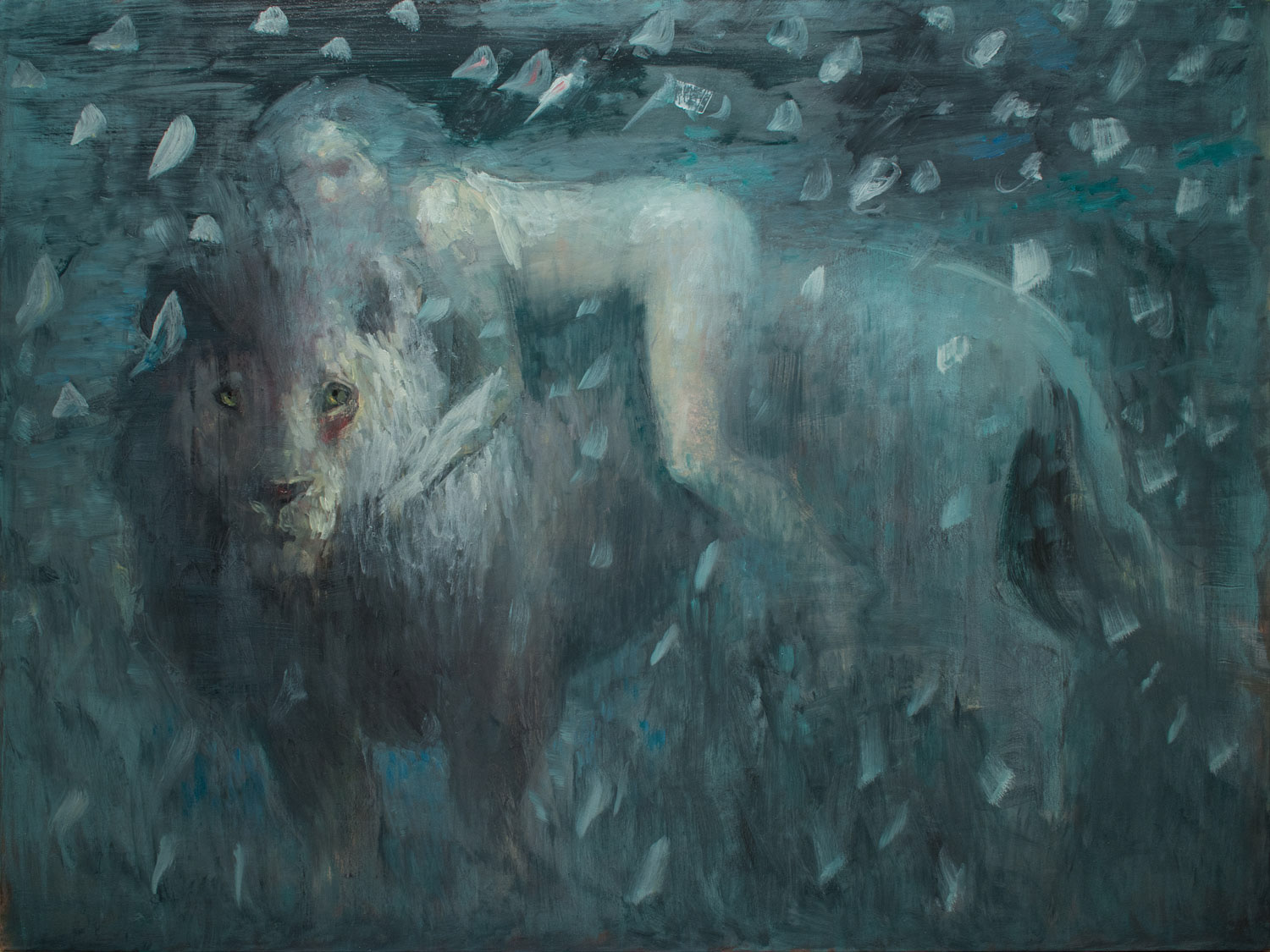 The night of fulfilled dreams, 2017, oil on canvas, 36 x 48 x 1.4 inches, (91.5 x 122 x 3.5 cm)