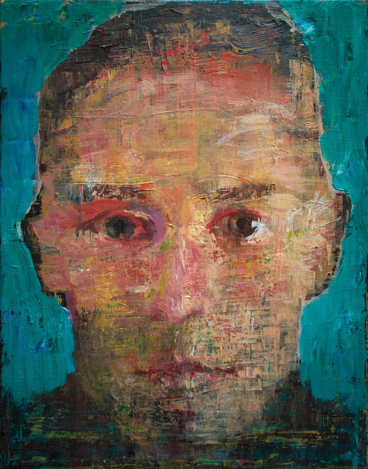 Head of a man 4. 2017, oil on canvas, 14 x 11 x 0.8 inches, (35.5 x 28 x 2 cm)