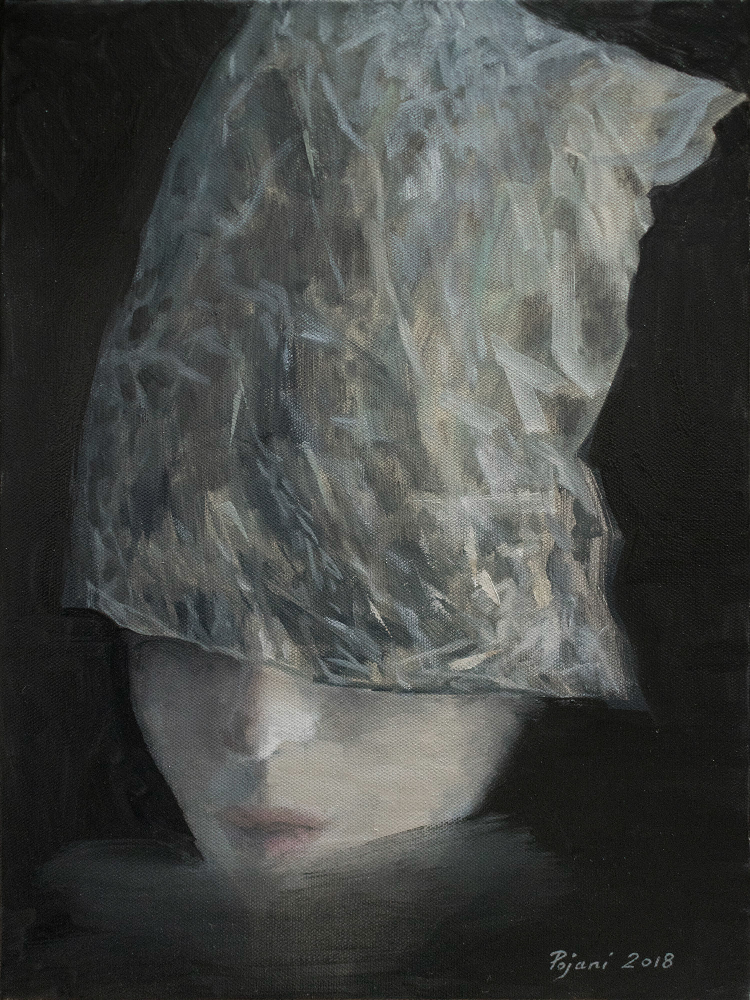 Postmodern Style Fashion. 2018, oil on canvas, 16 x 12 x 1.3 in, (40.6 x 30.4 x 3.4 cm)