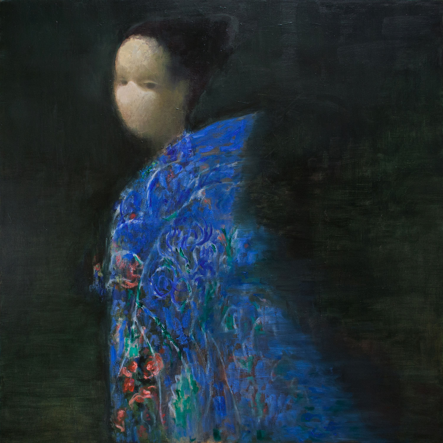 Magnificent Blue, 2016, oil on canvas, 30 x 30 inches, (76.2 x 76.2 cm)