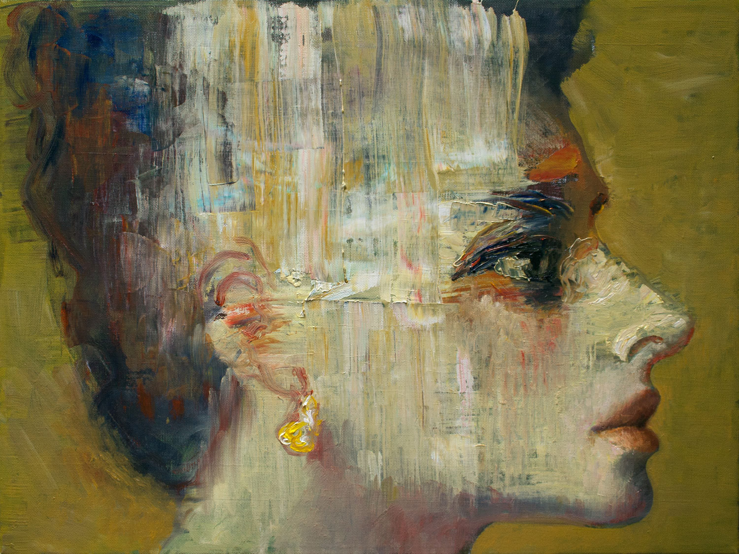 Woman in profile 8, 2016, oil on canvas, 18 x 24 inches, (45.7 x 61 cm)