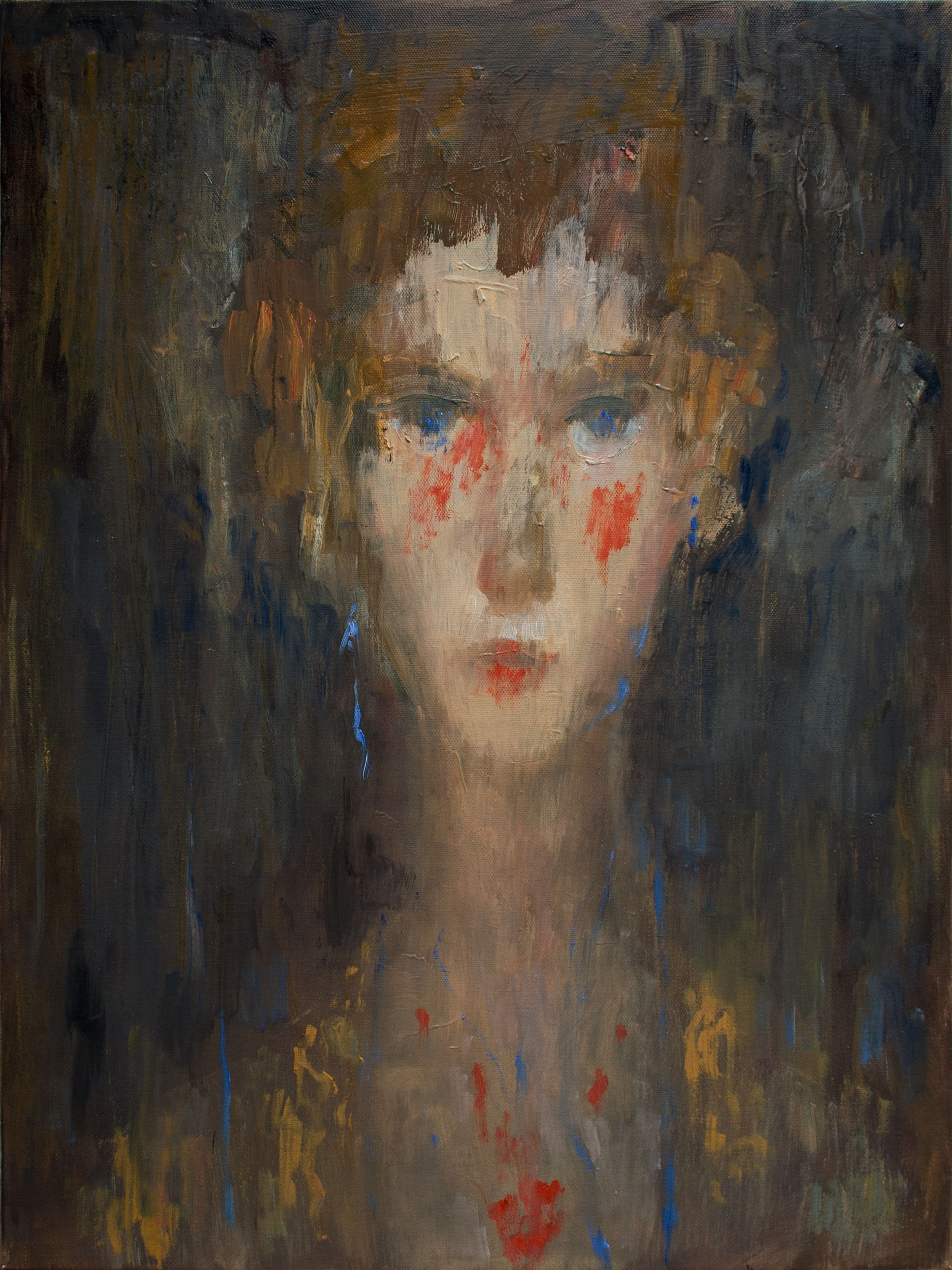 Young woman in 1920s style. 2014. Oil on canvas, 24 x 18 inches, (61 x 45.7 cm)