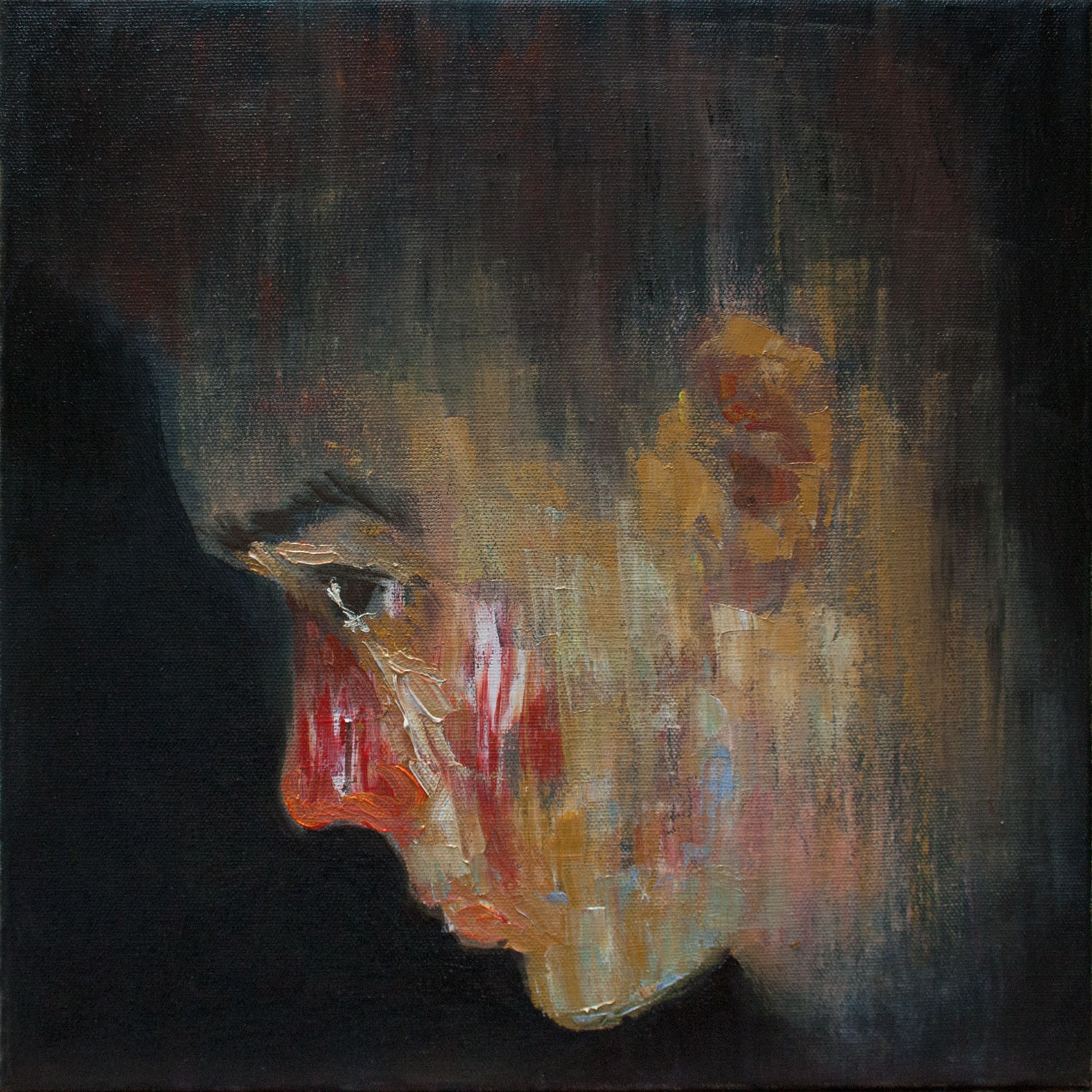 Colors of the night, 2016, oil on canvas, 12 x 12 inches, (30.5 x 30.5 cm) 