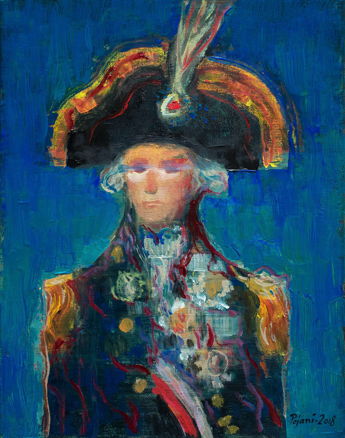 Portrait of a Napoleonic Era general. 2018. Oil on canvas. 14 x 11 x 1.5 inches, (34 x 28 x 3.8 cm)