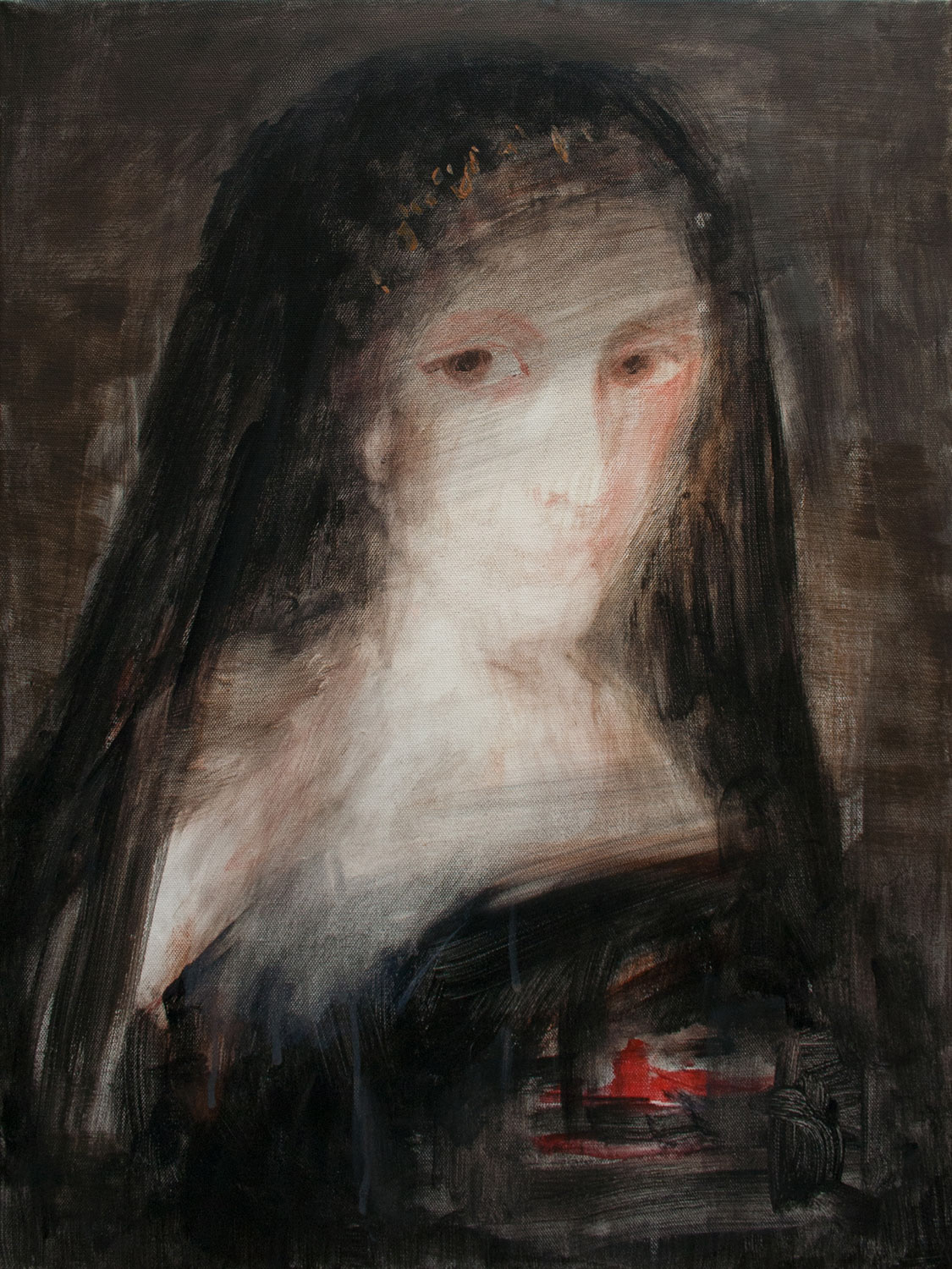 Love lives forever, 2016, acrylic on canvas, 24 x 18 inches, (61 x 45.7 cm). From the Series inspired by the Great Masters