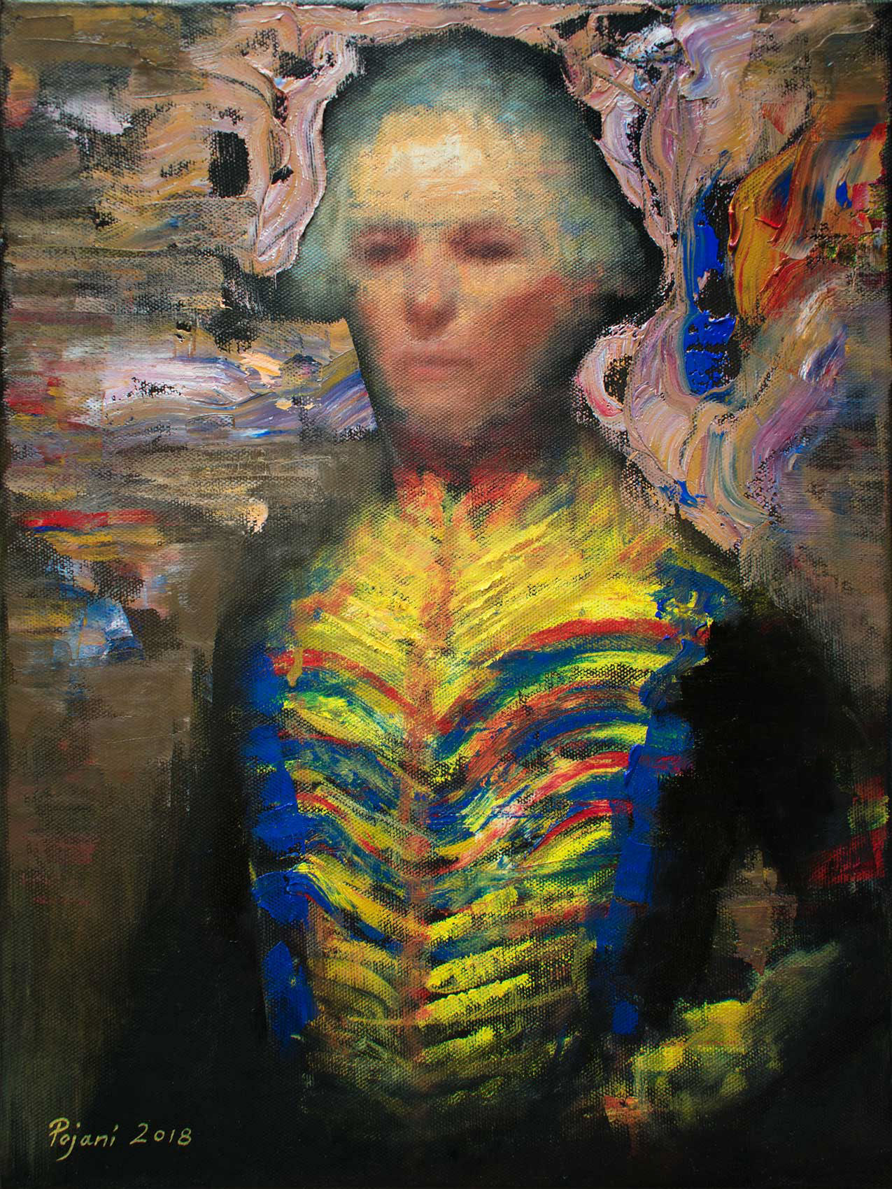 A general of the past. 2018. Oil on canvas, 16 x 12 x 1.3 in, (40.6 x 30.4 x 3.4 cm)