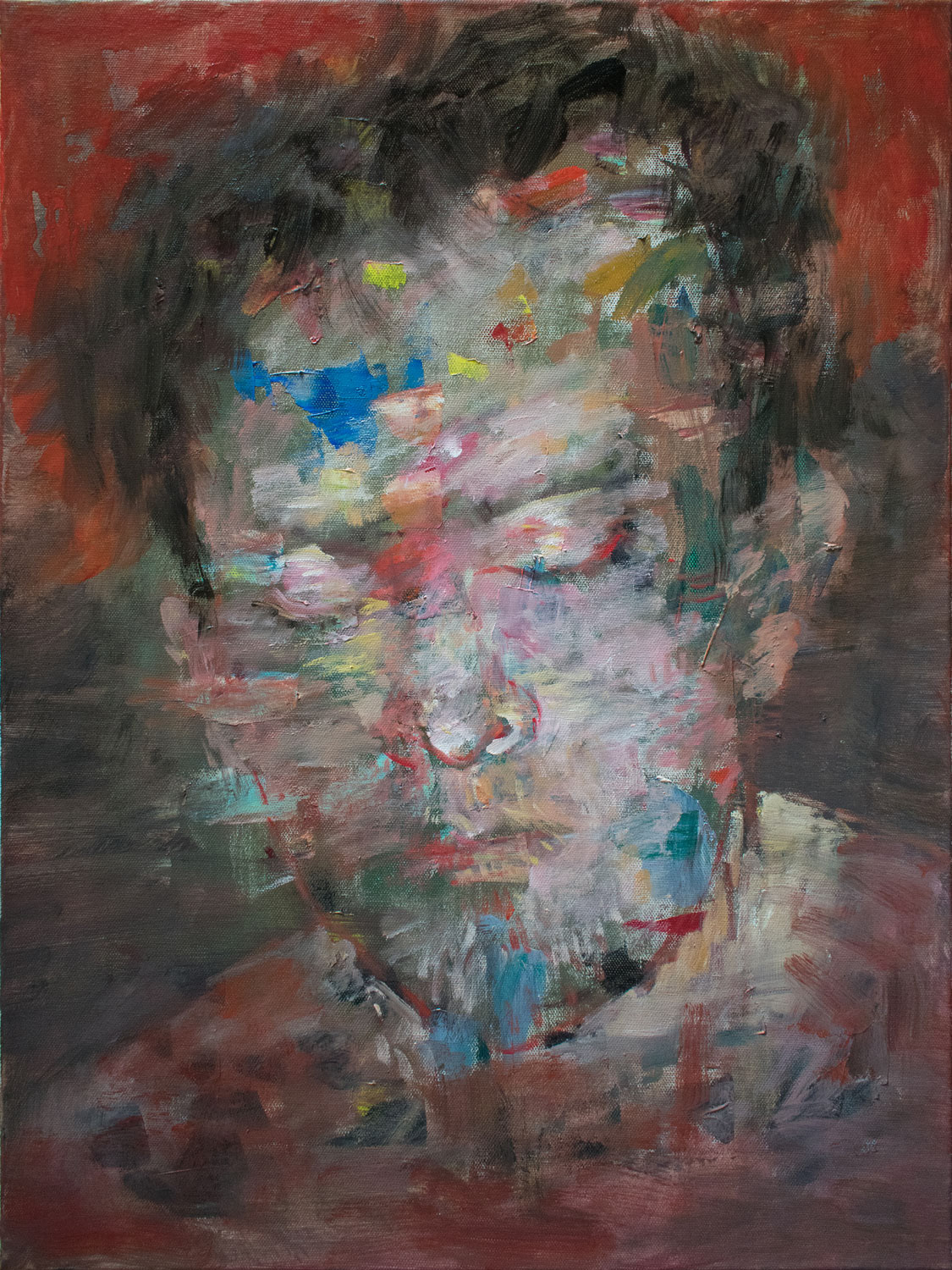 Man with closed eyes, 2017, oil on canvas, 24 x 18 inches, (61 x 45.7 cm)