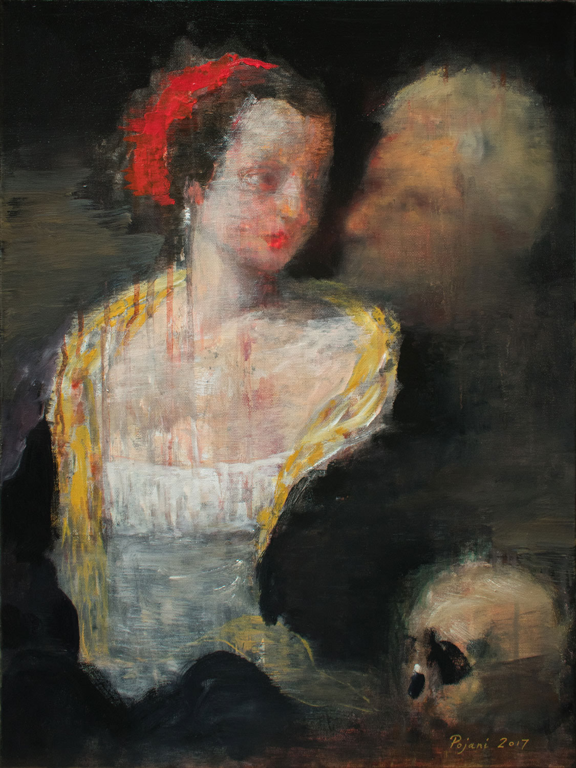 The ill-matched couple. 2017, acrylic and oil on canvas, 24 x 18 inches, (61 x 45.7 cm). From the Series inspired by the Old Masters